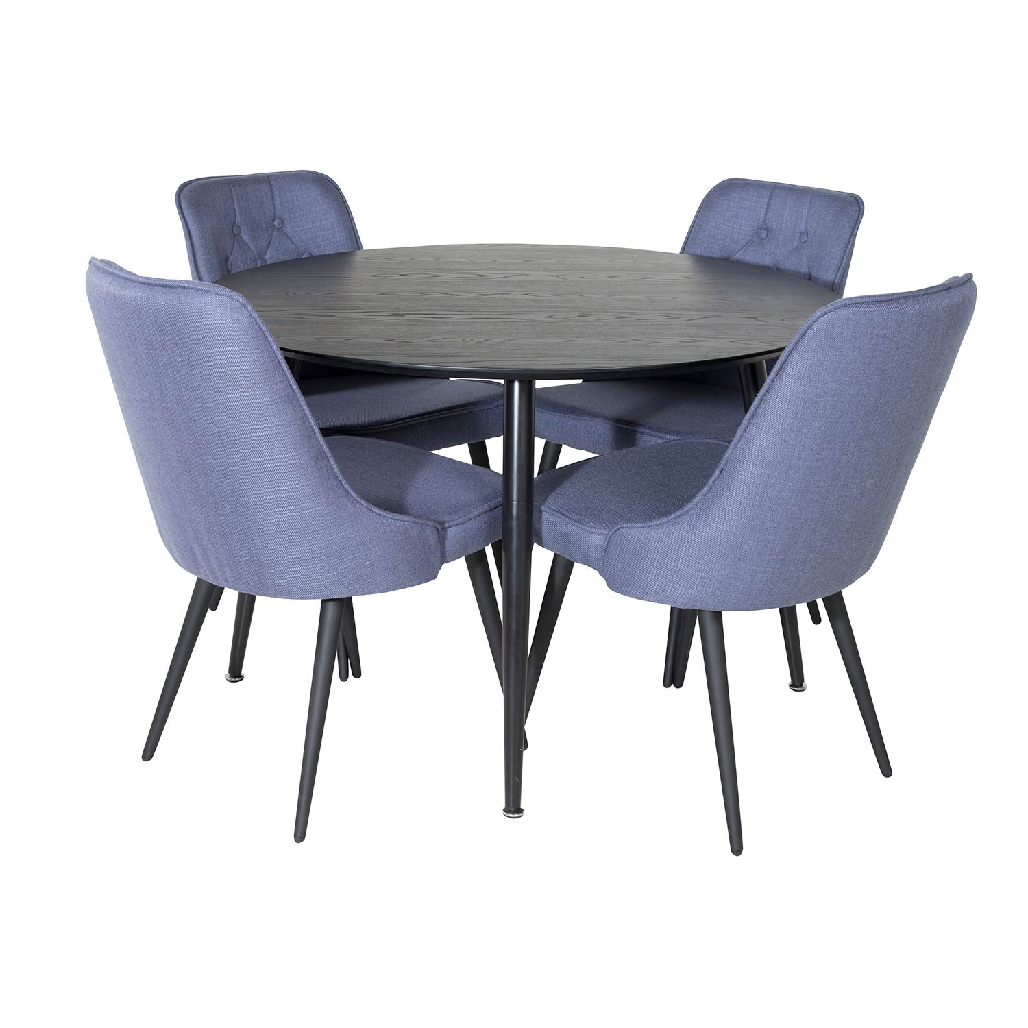 Spisegruppe Venture Home Disa Rund med 4 Vera Stoler Polyester