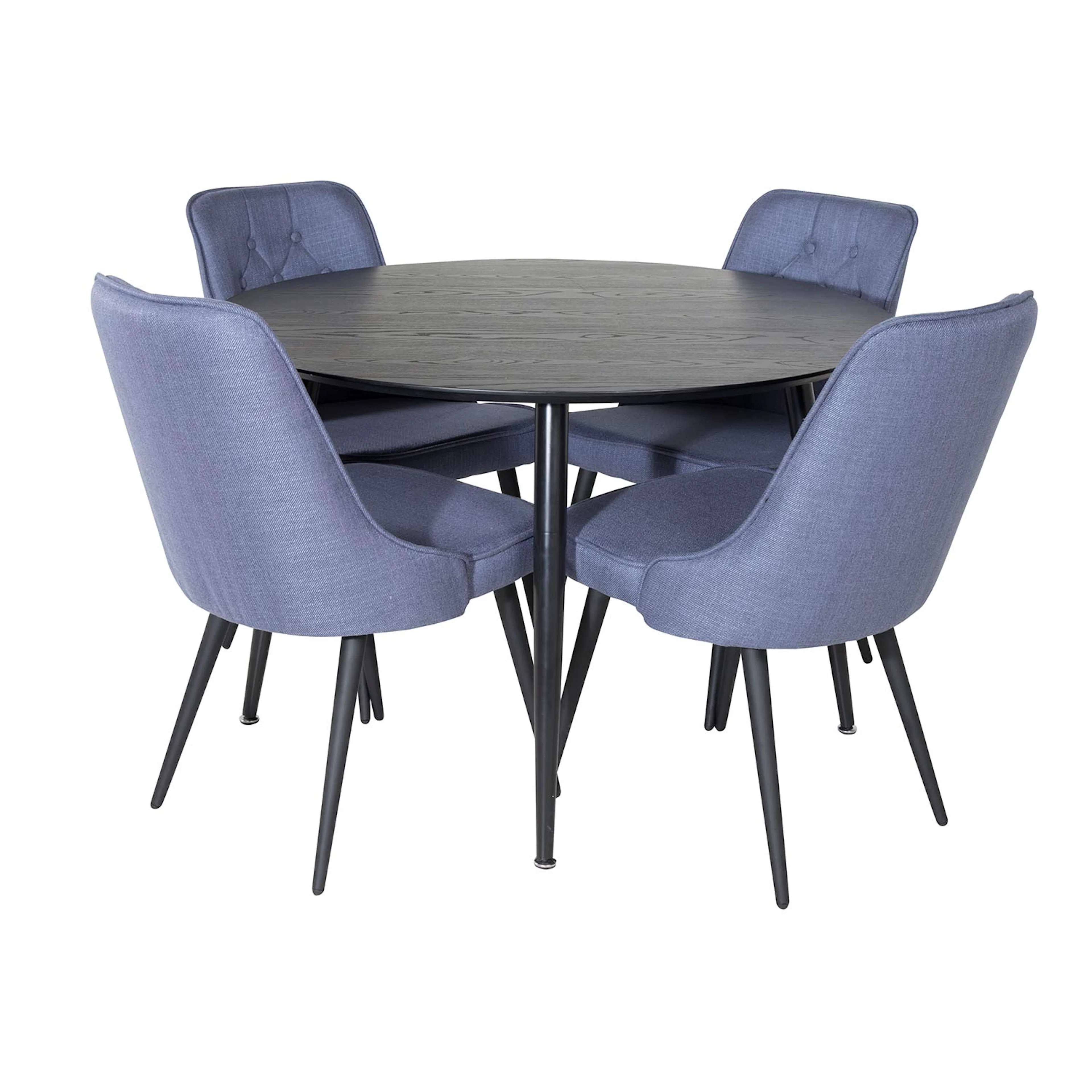 Spisegruppe Venture Home Disa Rund med 4 Vera Stoler Polyester