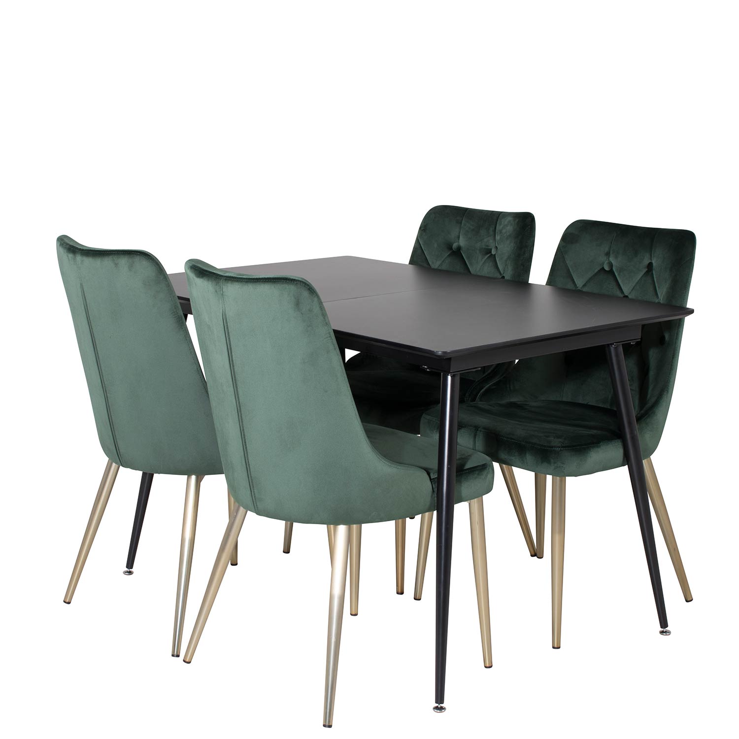 Spisegruppe Venture Home Silvia med Innleggsplate og 4 Vera Stoler Fløyel
