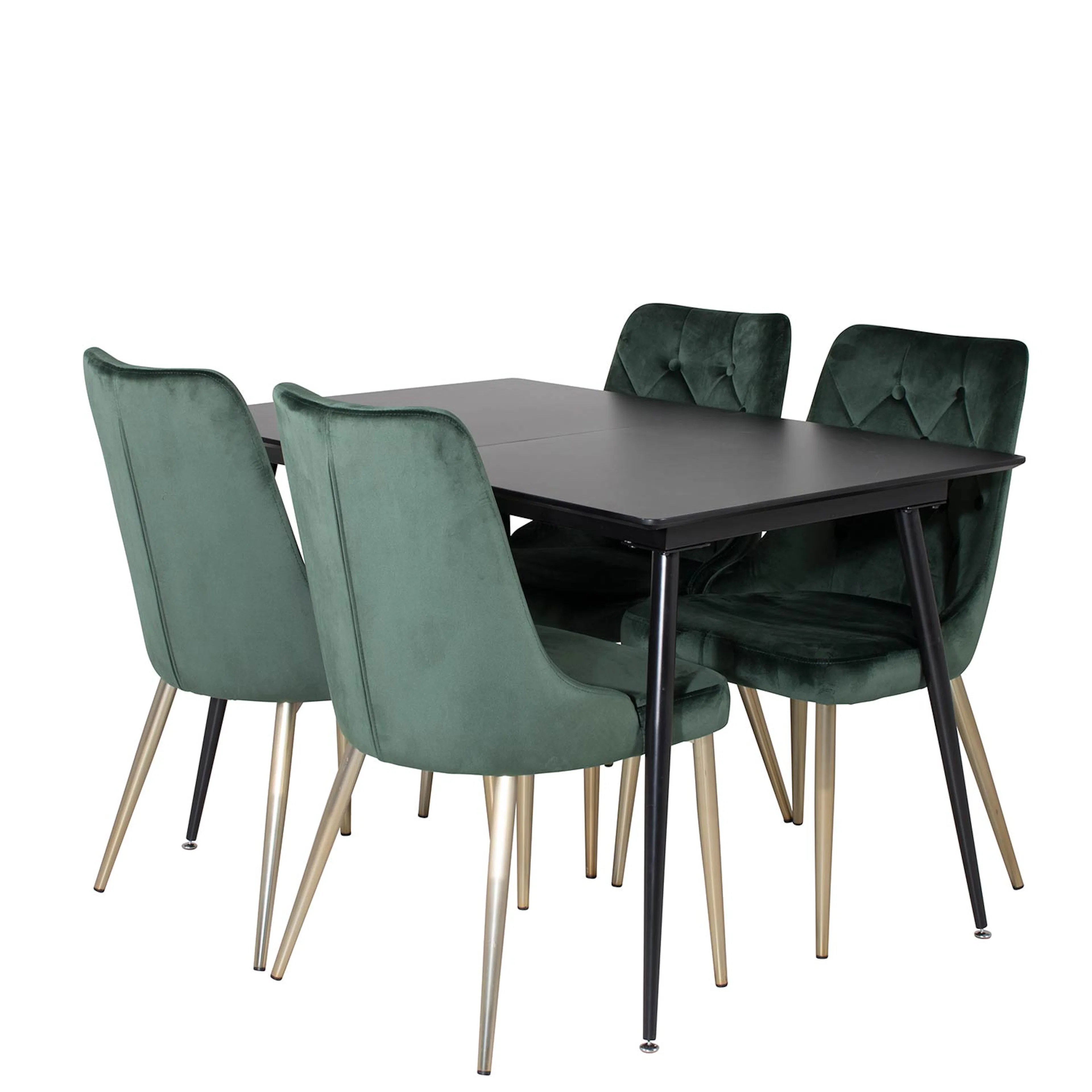 Spisegruppe Venture Home Silvia med Innleggsplate og 4 Vera Stoler Fløyel
