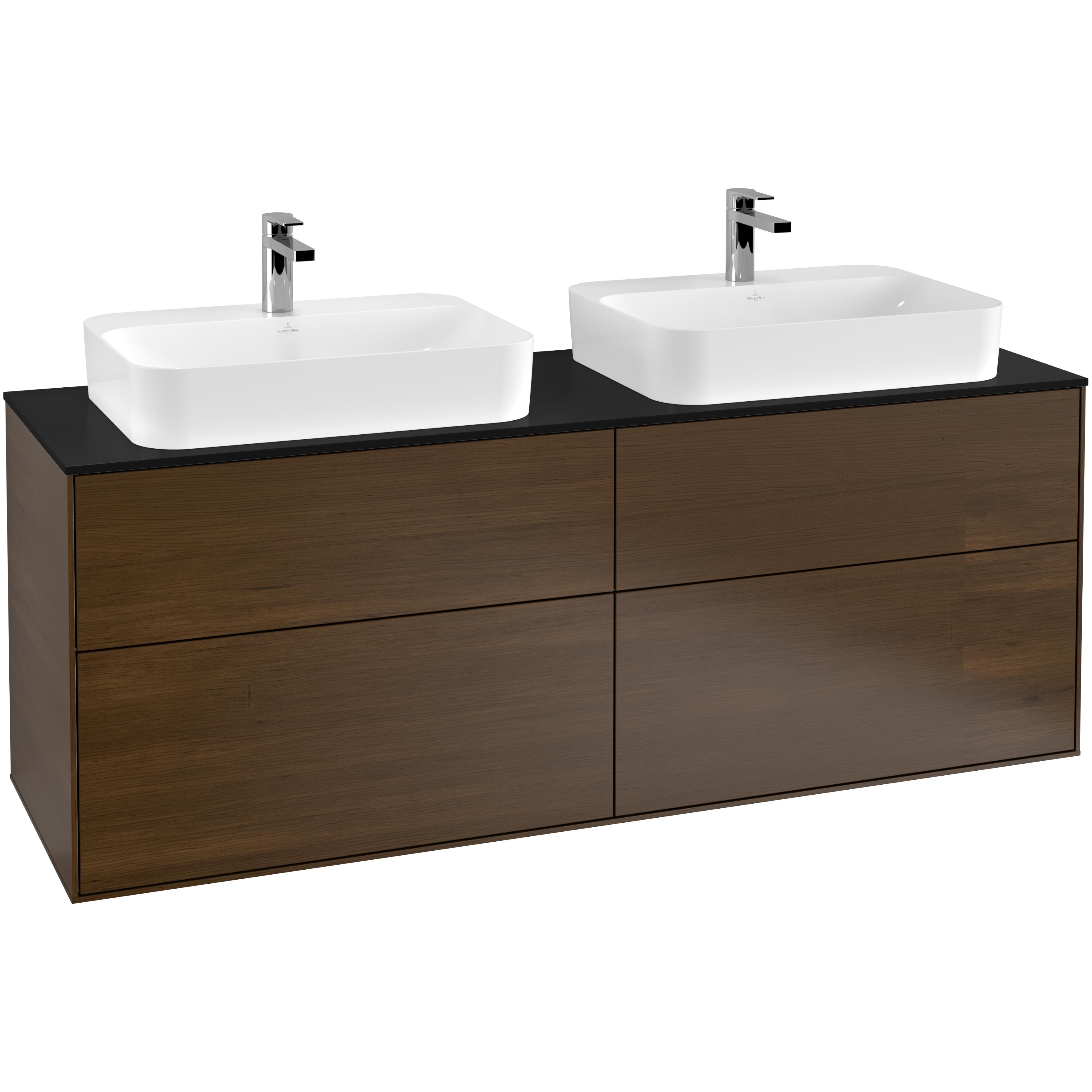 Tvättställsskåp Villeroy & Boch Finion med 4 Lådor och Bänkskiva för Två Ytmonterade Tvättställ