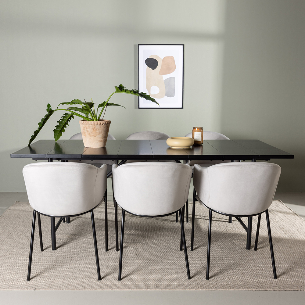 Spisegruppe Venture Home Astrid med 6 Evelina Stoler