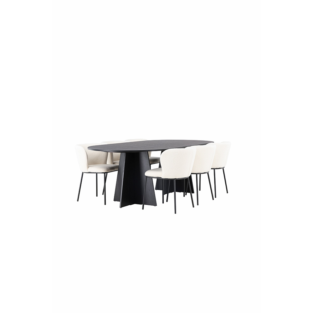 Spisegruppe Venture Home Bootcut med 6 stk Edina Stoler