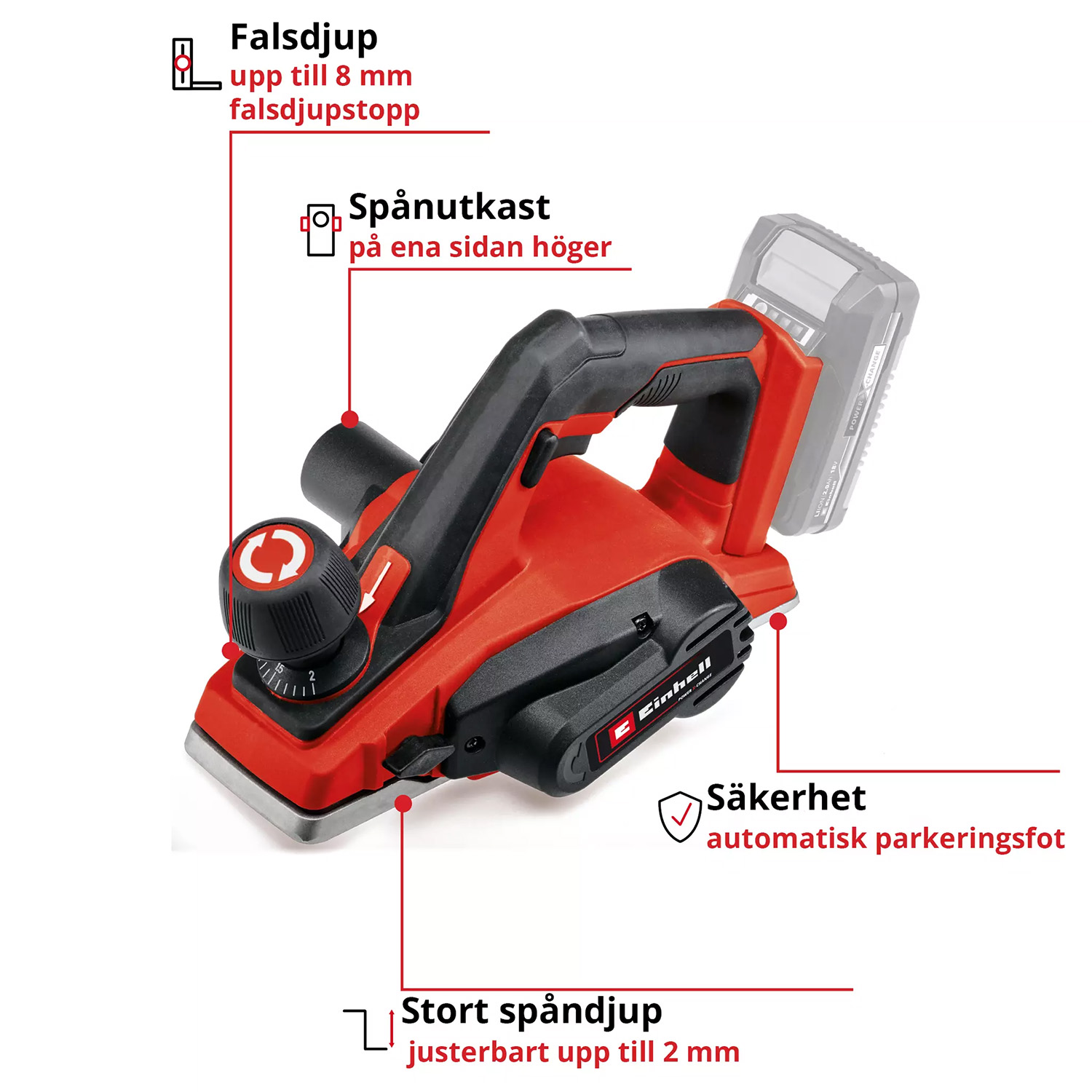 Høvel Einhell TE-PL 18/82 Solo