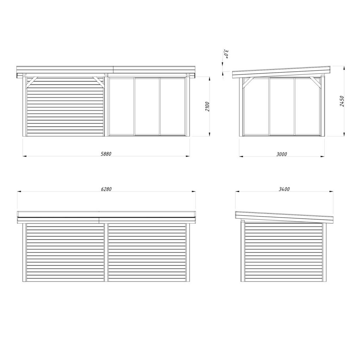 Hagestue Palmako Lenna 16,6 m2 Set 405 Slide