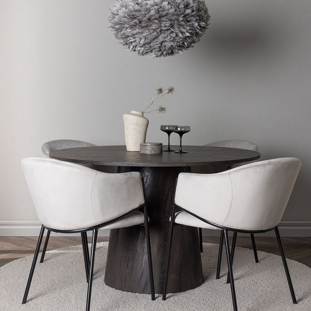 Spisegruppe Venture Home Lanzo Ø120 cm med 4 stk Evelina Stoler