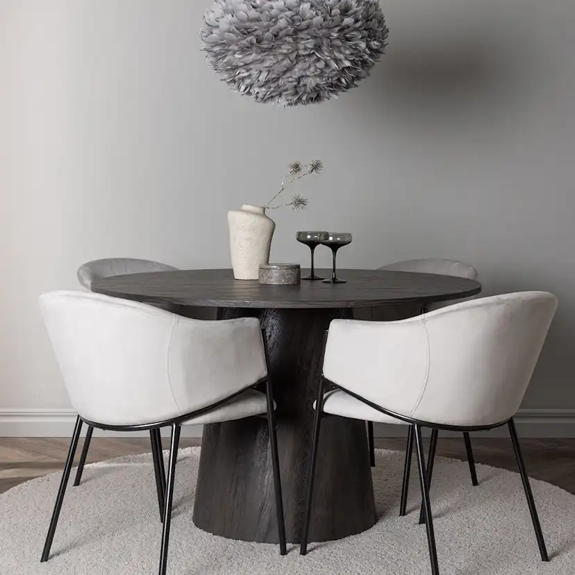 Spisegruppe Venture Home Lanzo Ø120 cm med 4 stk Evelina Stoler