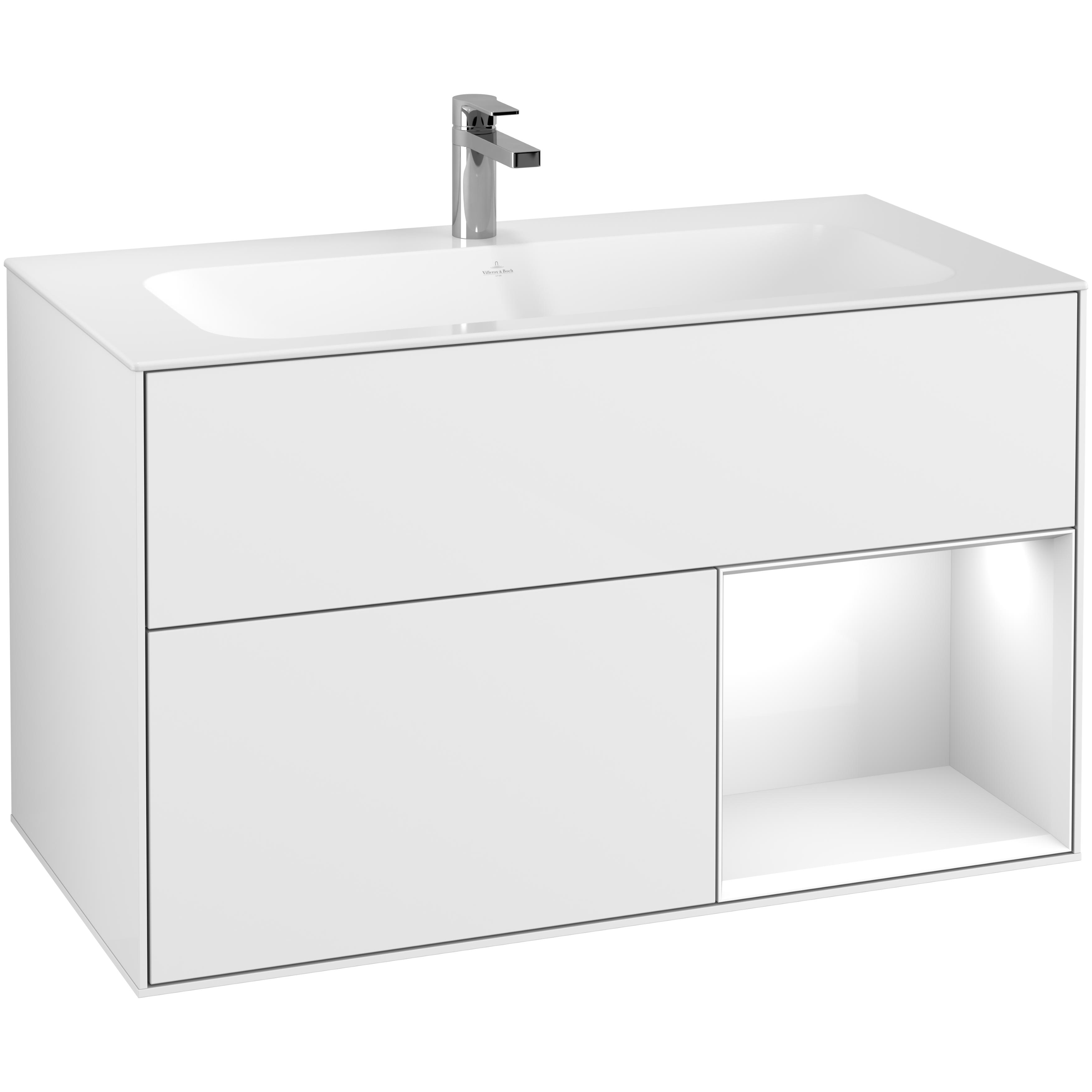 Tvättställsskåp Villeroy & Boch Finion med 2 Lådor och Hylla för Inbyggt Tvättställ | badrum - badrumsmobler - tvattstallsskap-och-kommod | KakelKungen