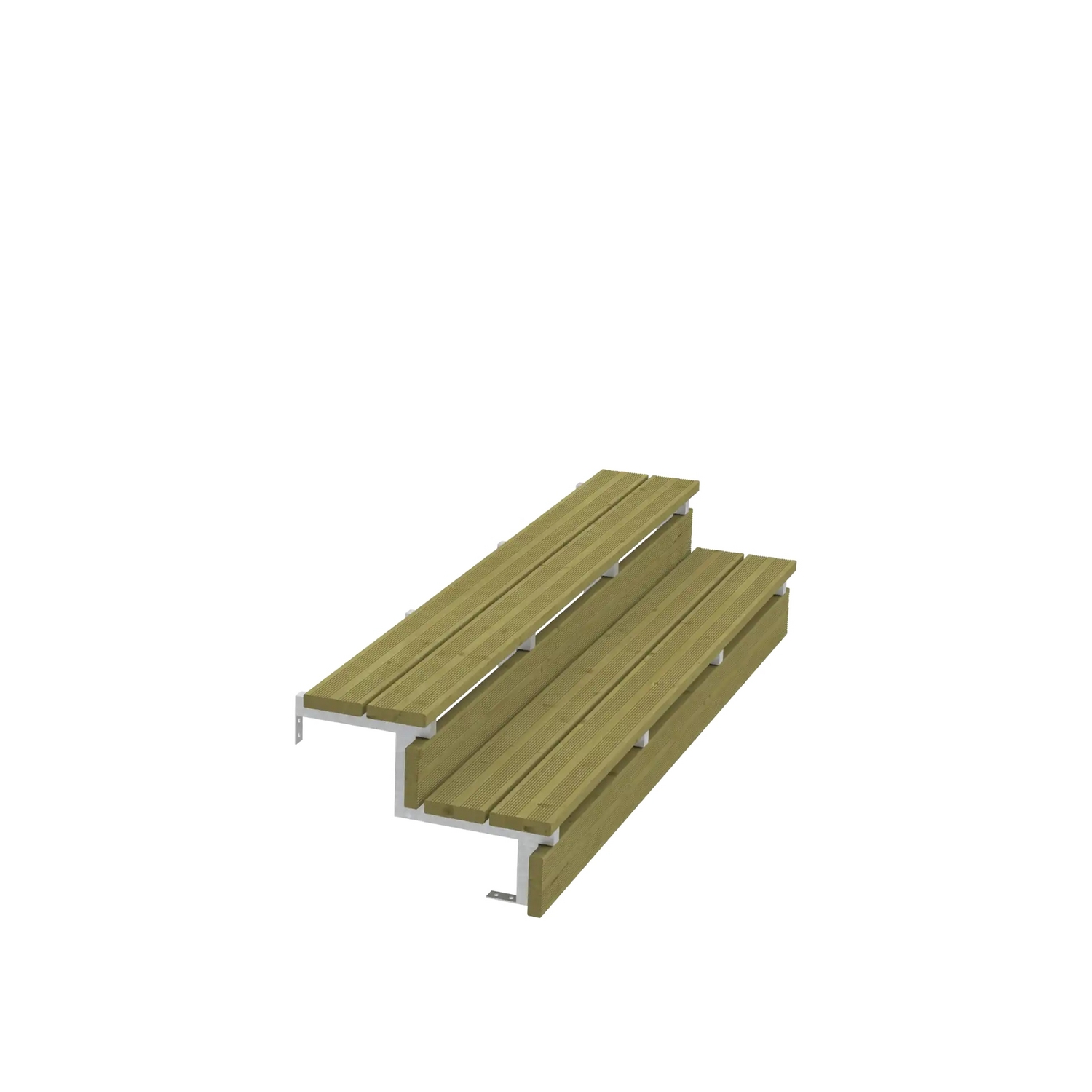 Terrassetrapp PLUS Stål/Tre Trinndybde 25 cm B180