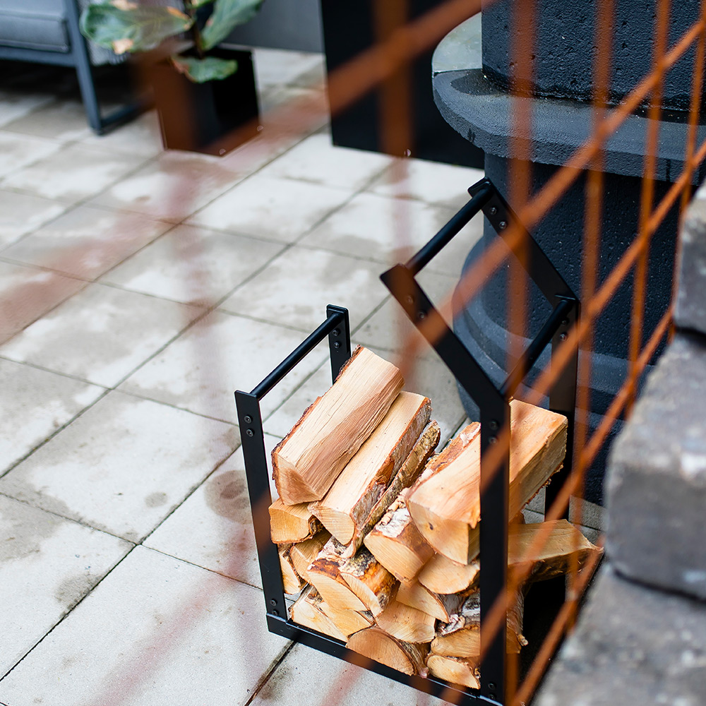 Vedstativ Skotte Garden Metall Sort