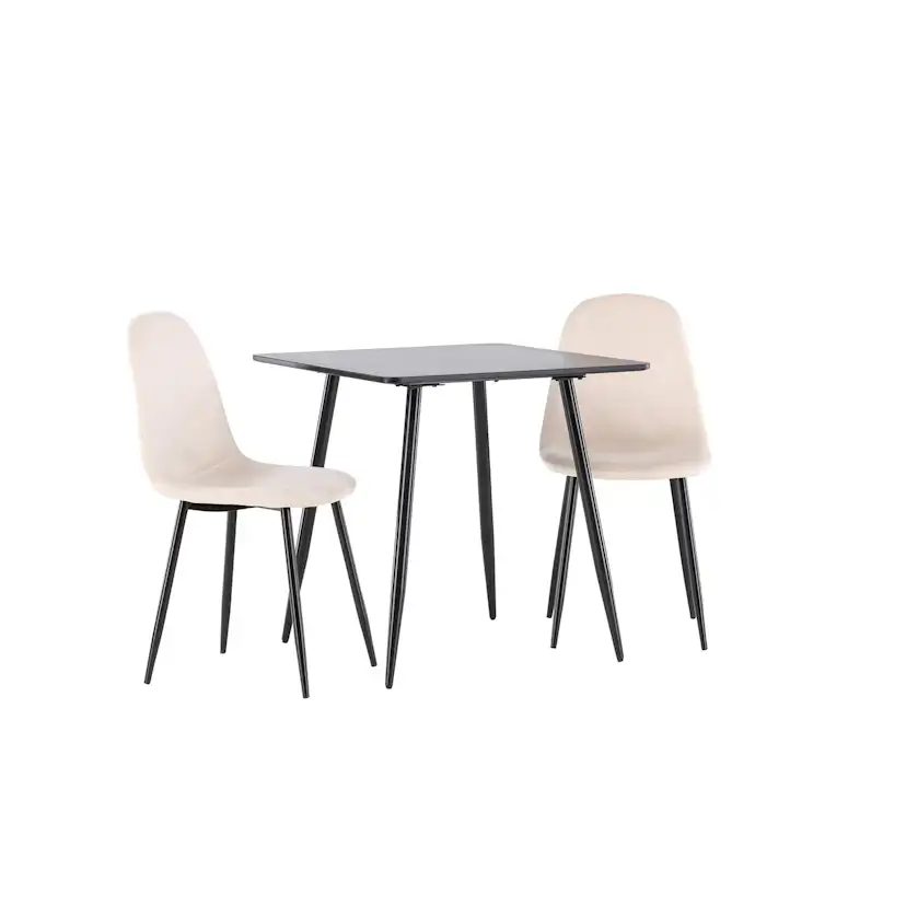 Spisegruppe Venture Home Polar 75 med 2 stk Polar Stoler Fløyel
