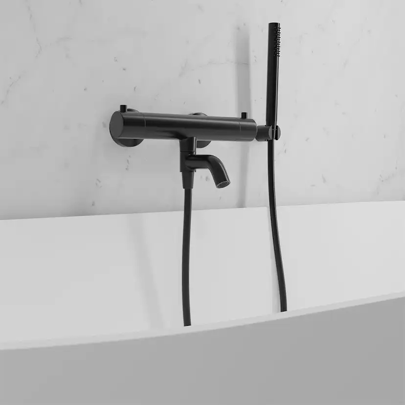 Badekarbatteri Scandtap Steel Pleasure 4 med Hånddusj