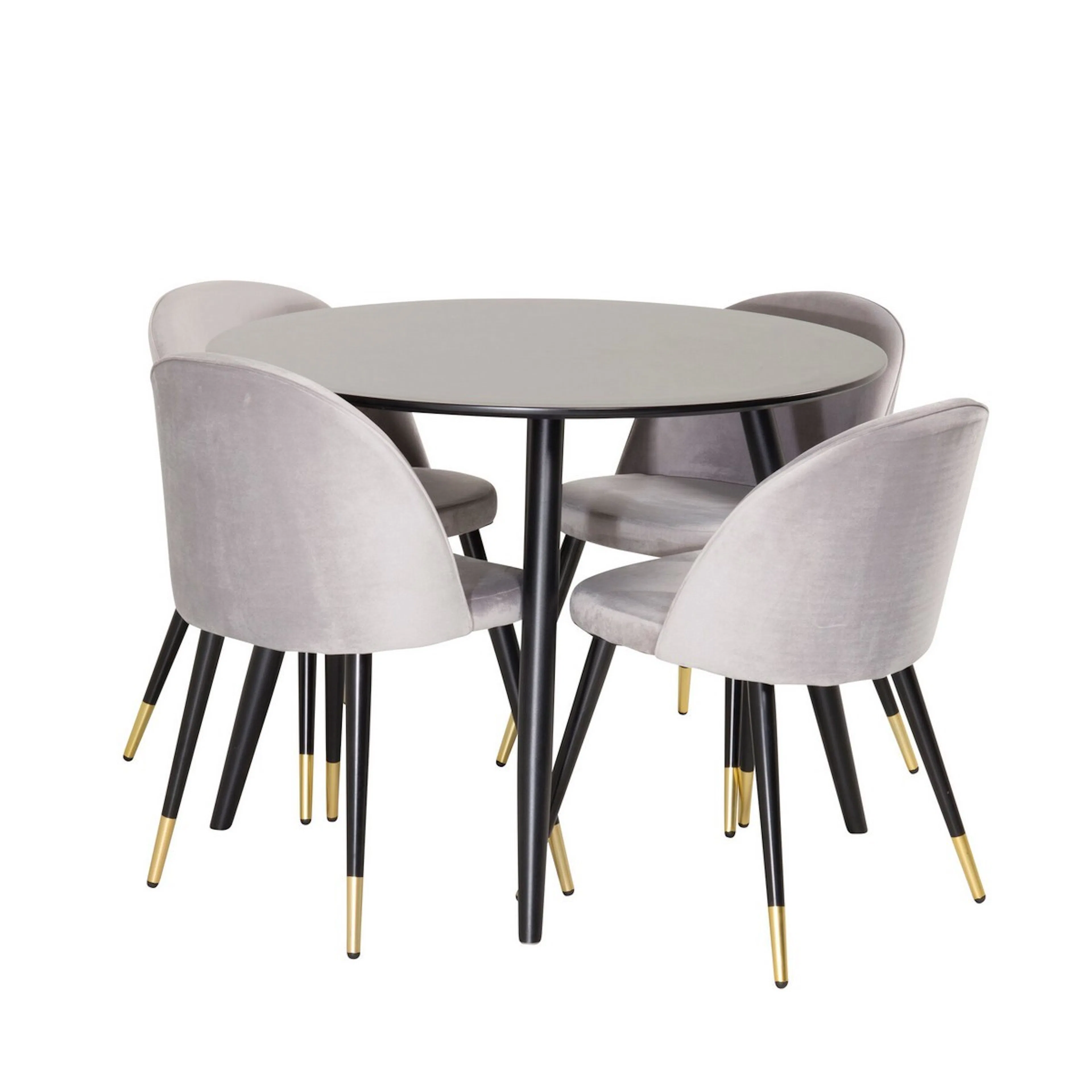 Spisegruppe Venture Home Plaza med 4stk Velvet Stoler
