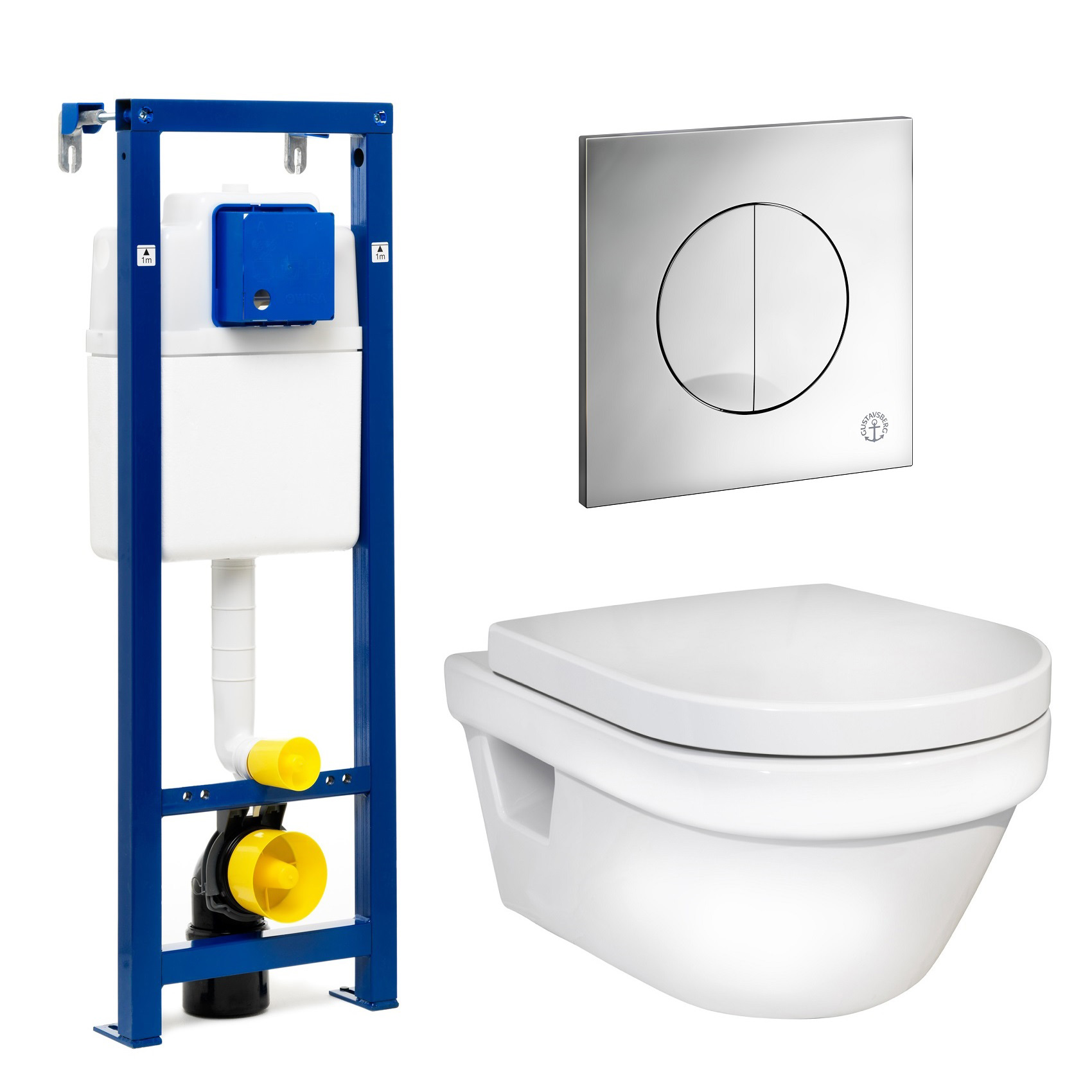 Vegghengt Toalett Gustavsberg Hygienic Flush 5G84 Komplett