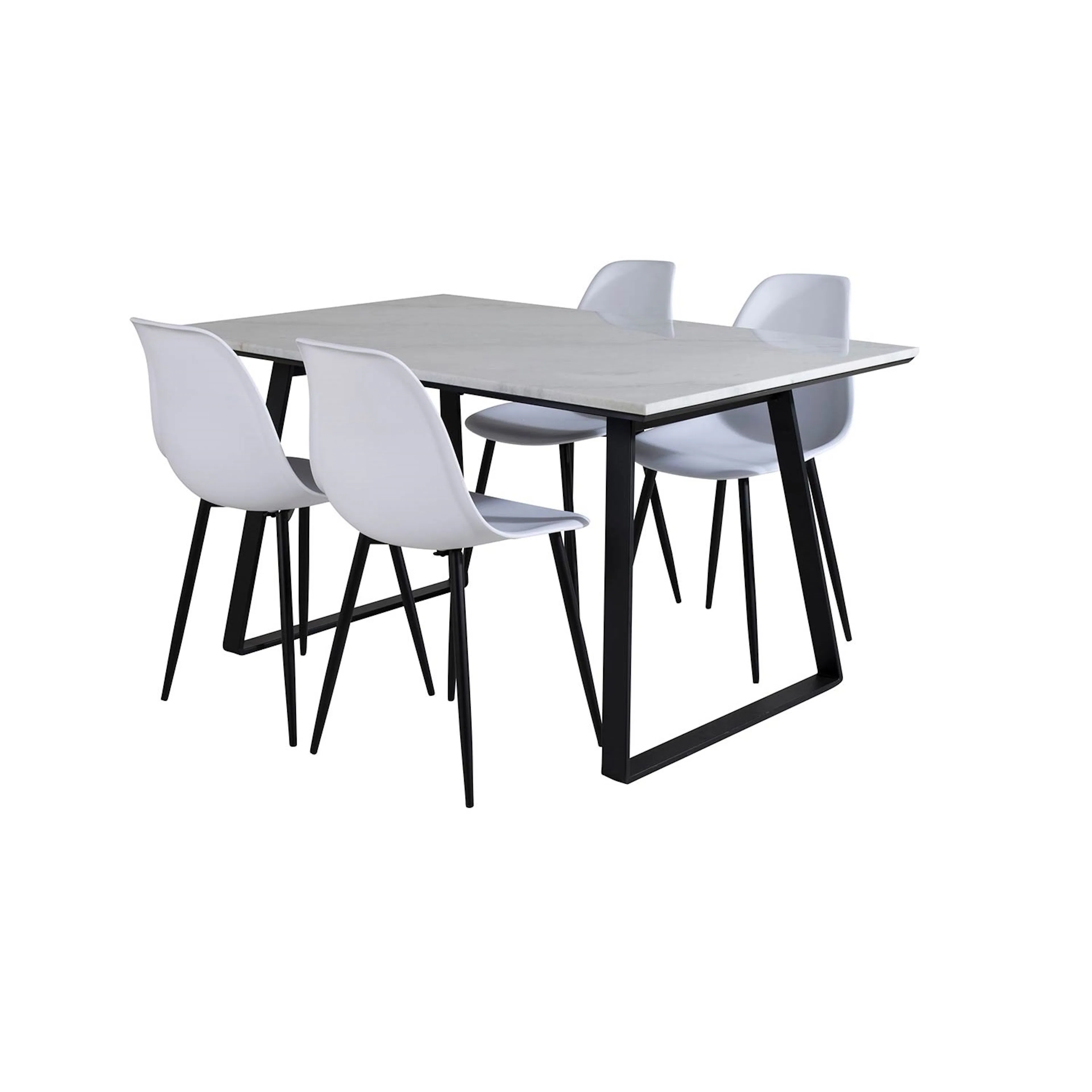 Spisegruppe Venture Home Estelle 140 med 4 Pop Stoler