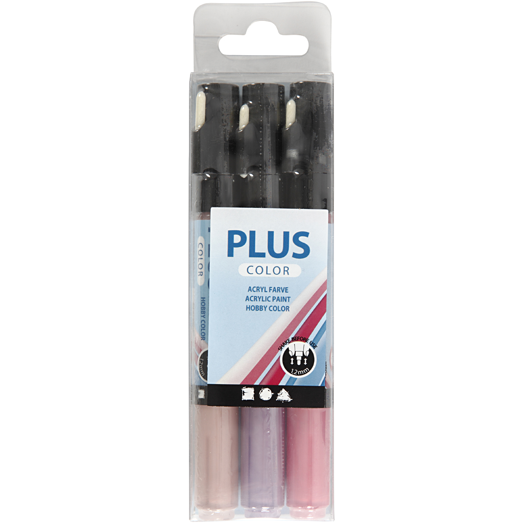 Tusj Creativ Company Plus Color Ass Farger Strek 1-2 mm 3 Stk/1 Pk