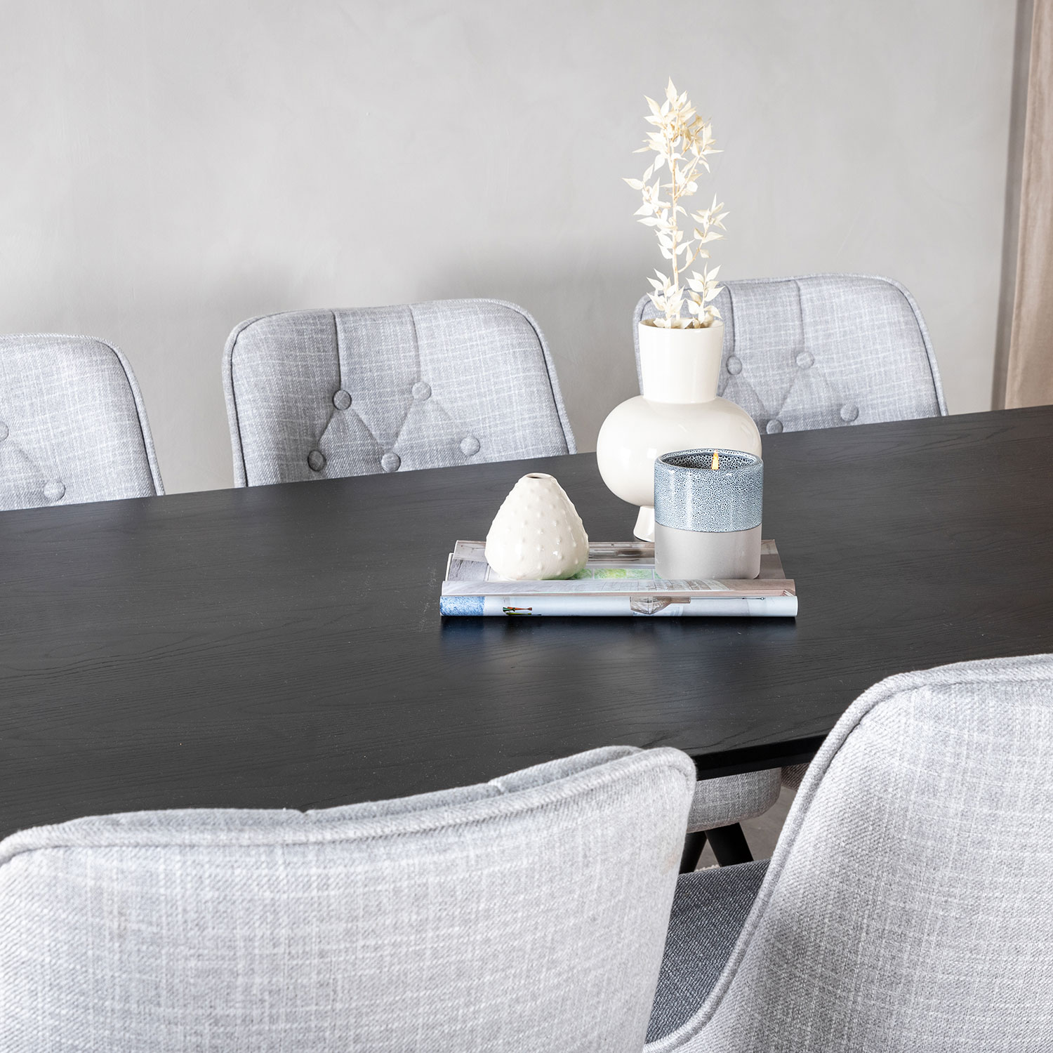 Spisegruppe Venture Home Dipp med 6 Velvet Deluxe Stoler