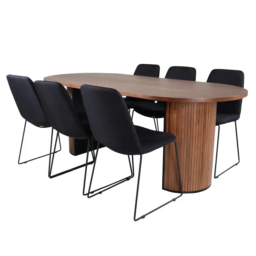 Spisegruppe Venture Home Bianca med 6 Muscot Stoler
