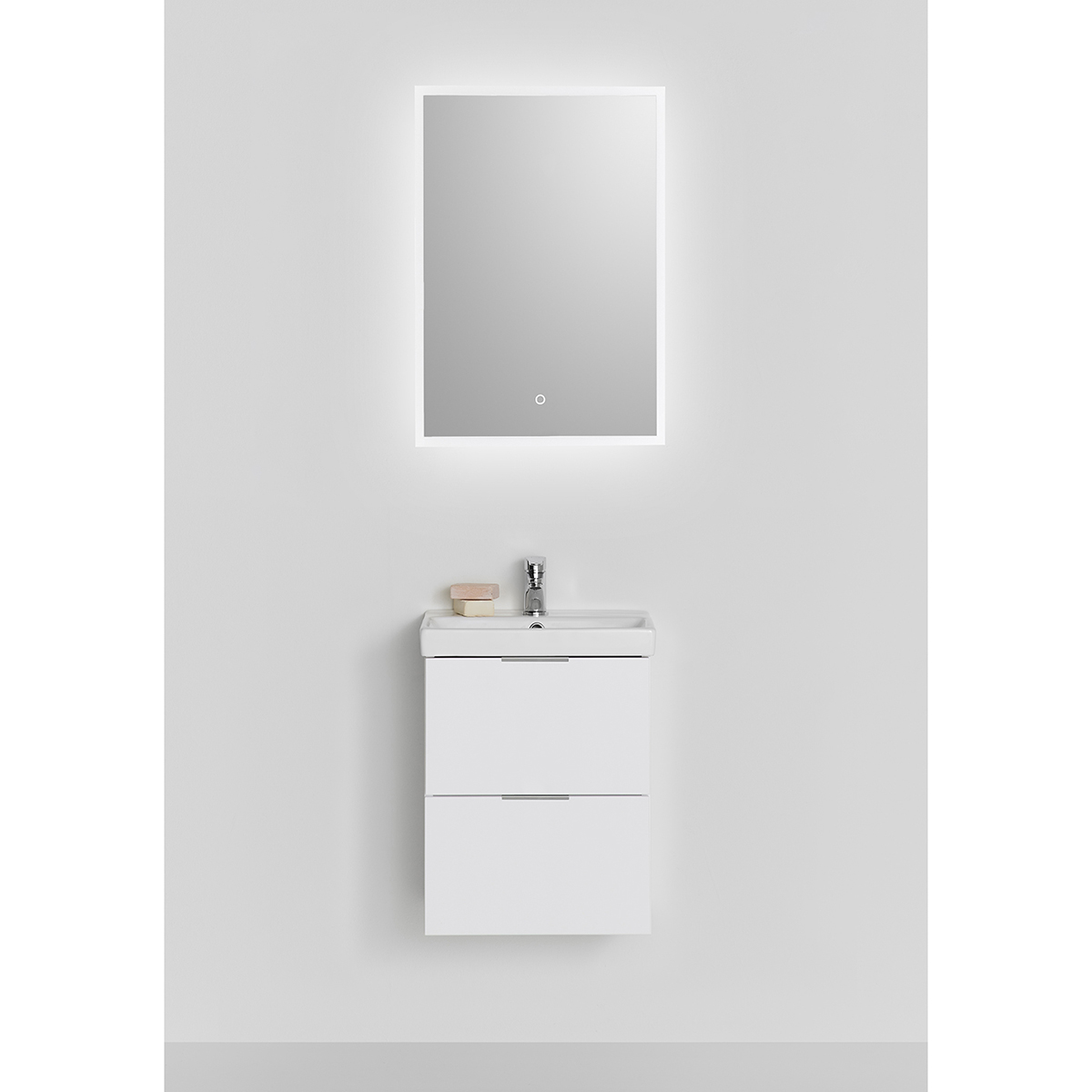 Möbelpaket Hafa Neat med Lådor och Spegel Store Square LED