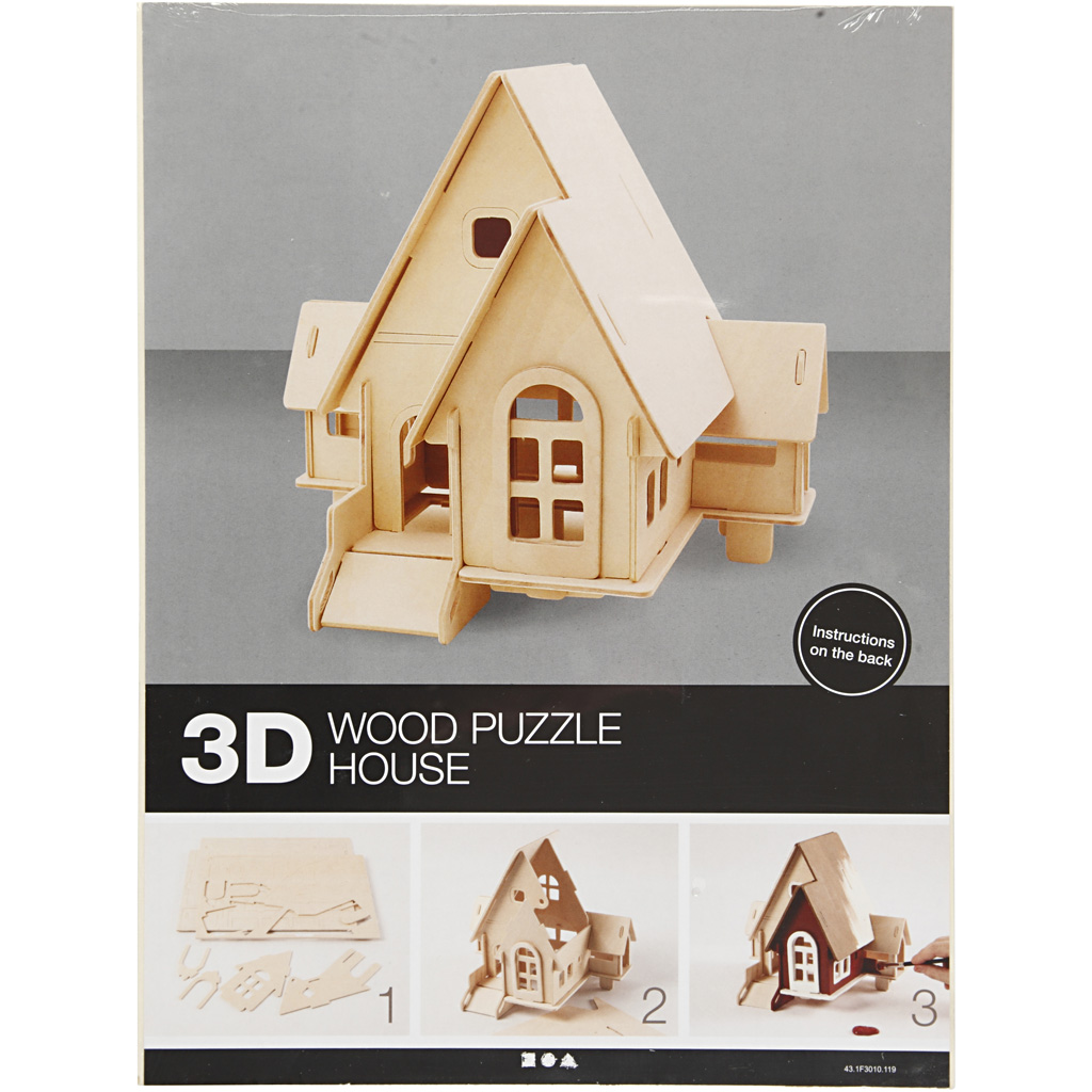 3D Puslespill Creativ Company Hus med Rampe Str 22,5x17,5x20,5 1 Stk