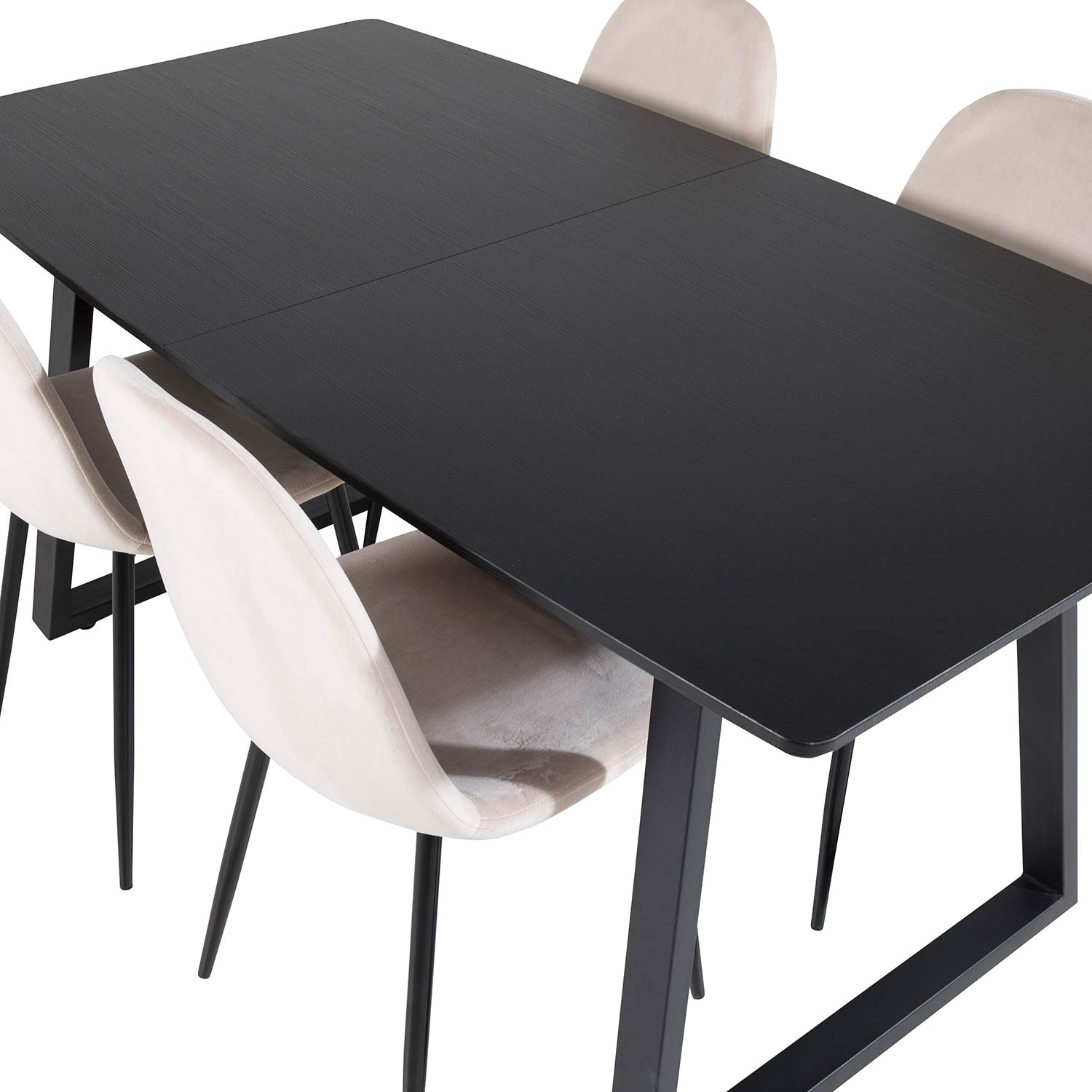Spisegruppe Venture Home Ina med 4 Pobbie Stoler Fløyel