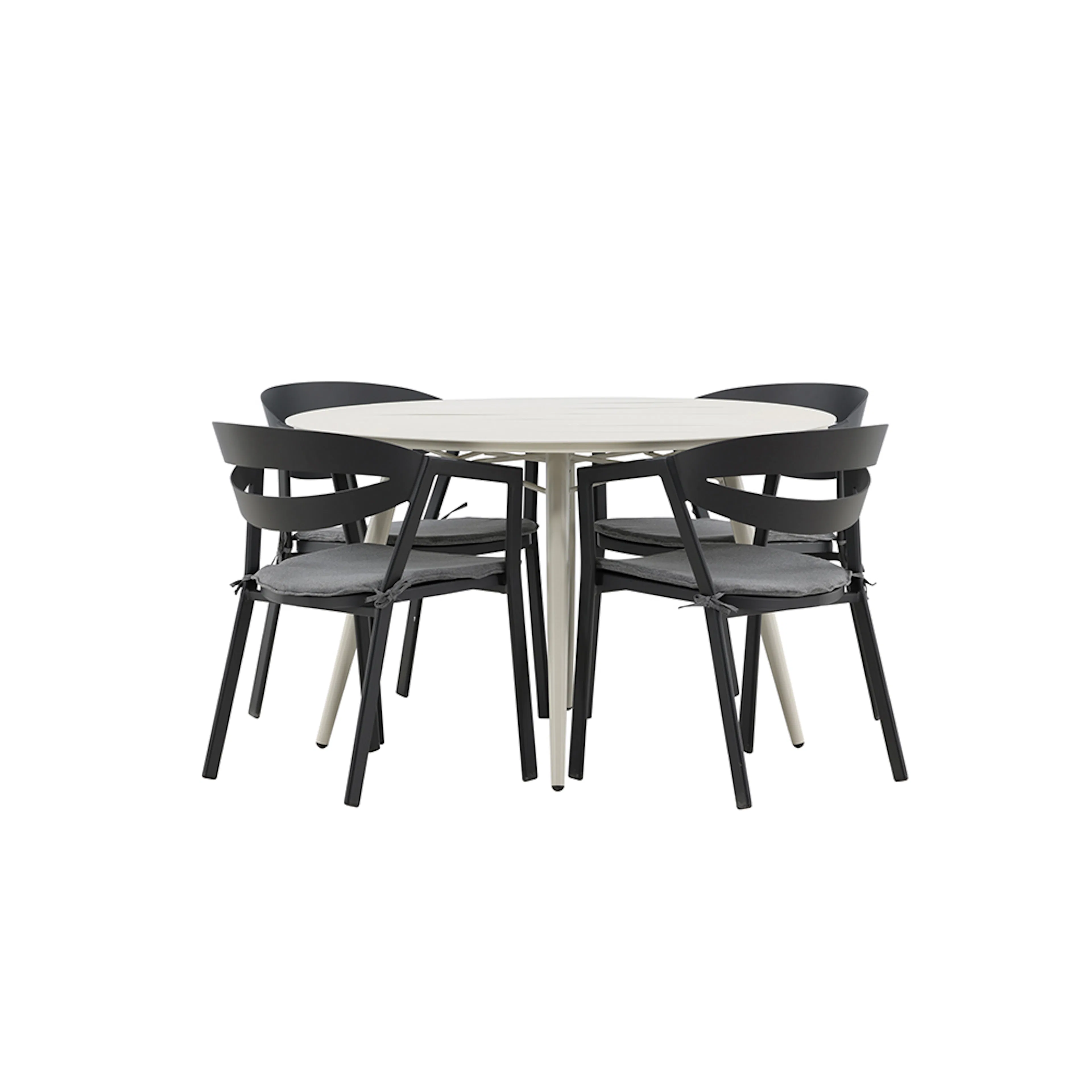 Spisegruppe Venture Home Lina Ø120 cm med 4 Slit Stoler