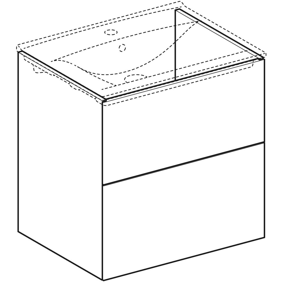 Ifö Elegant underskåp för möbeltvättställ, med två lådor: B= Hvit, 600x600 mm