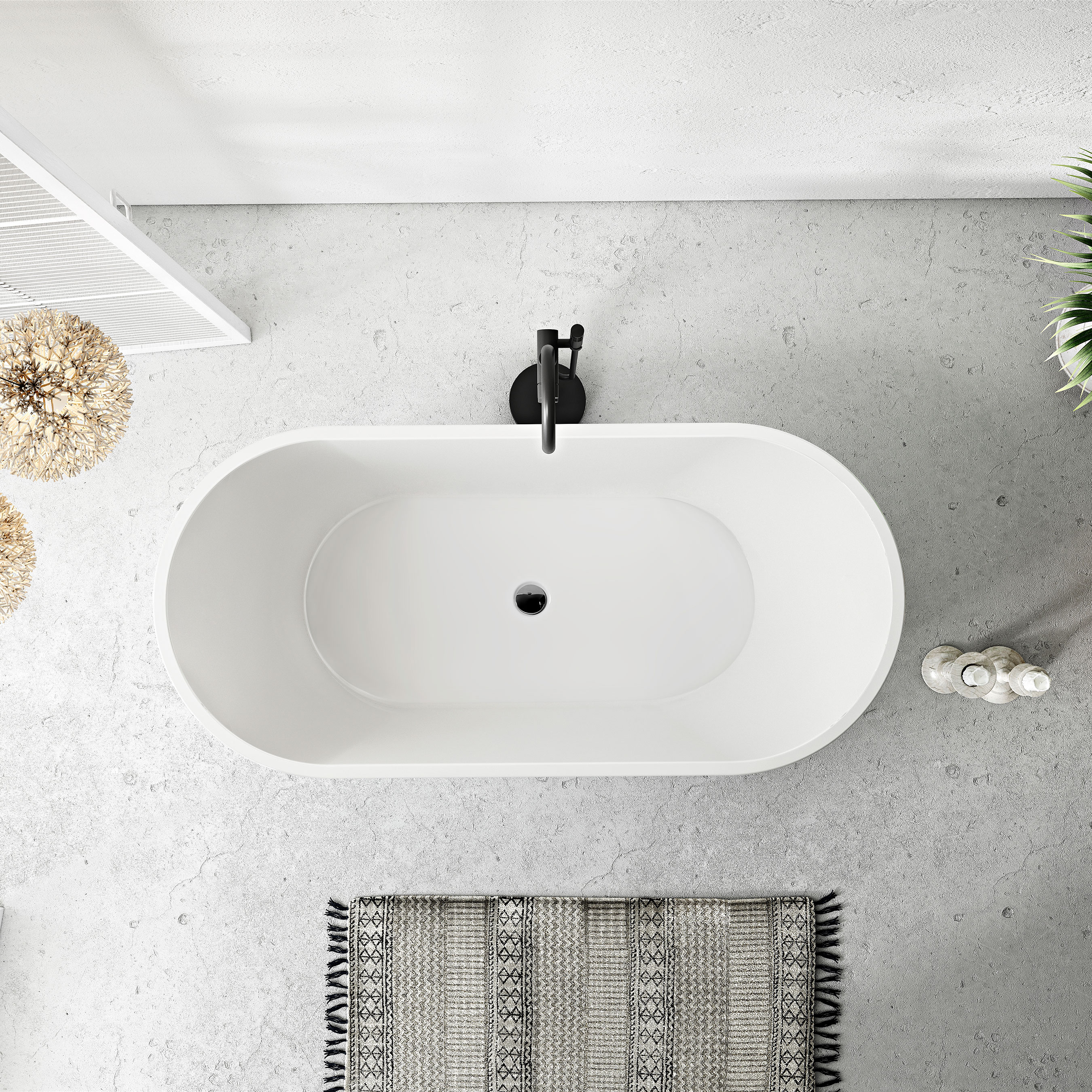 Badkar Bathlife Fridsam Fristående Rund Vit