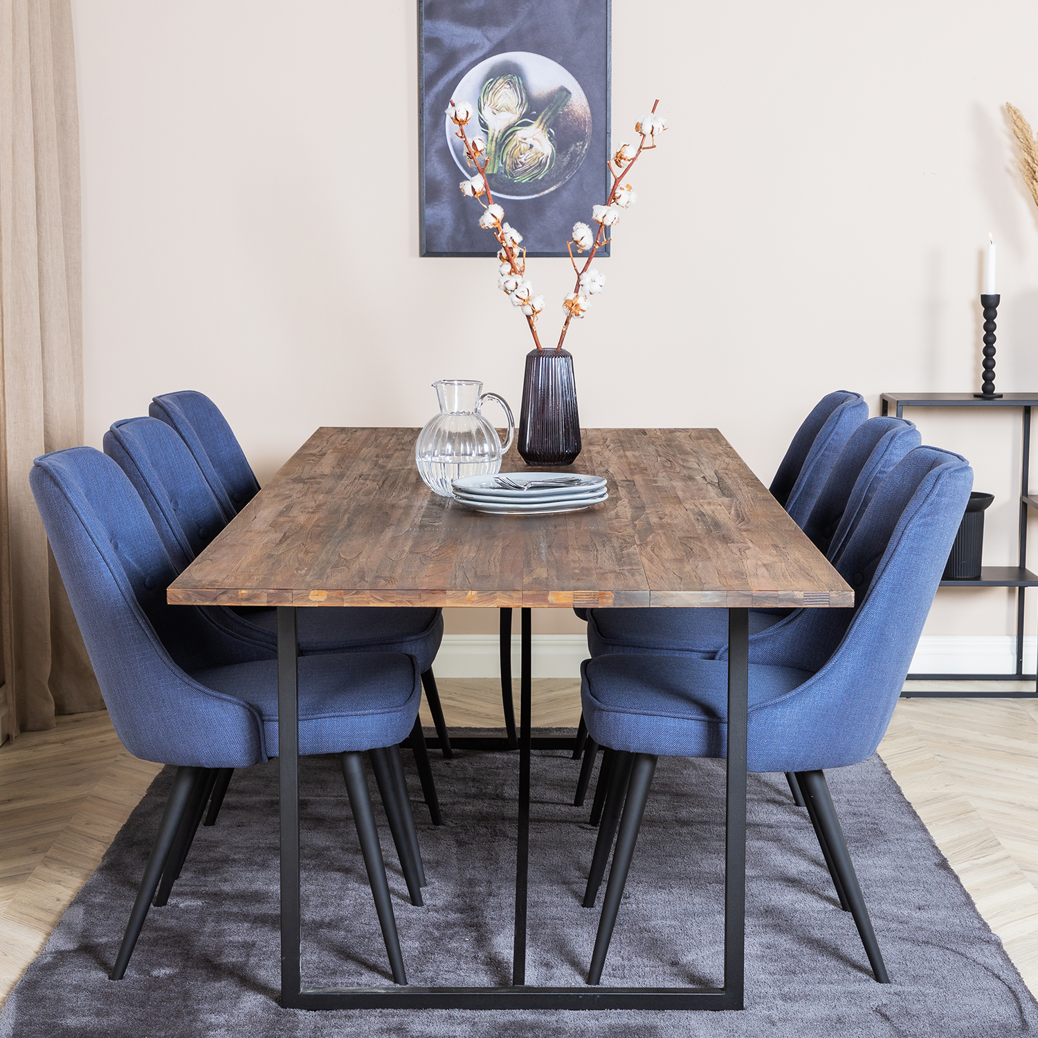 Spisegruppe Venture Home Peo med 6 Vera Stoler