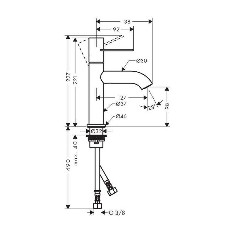 Servantbatteri Axor Uno 100