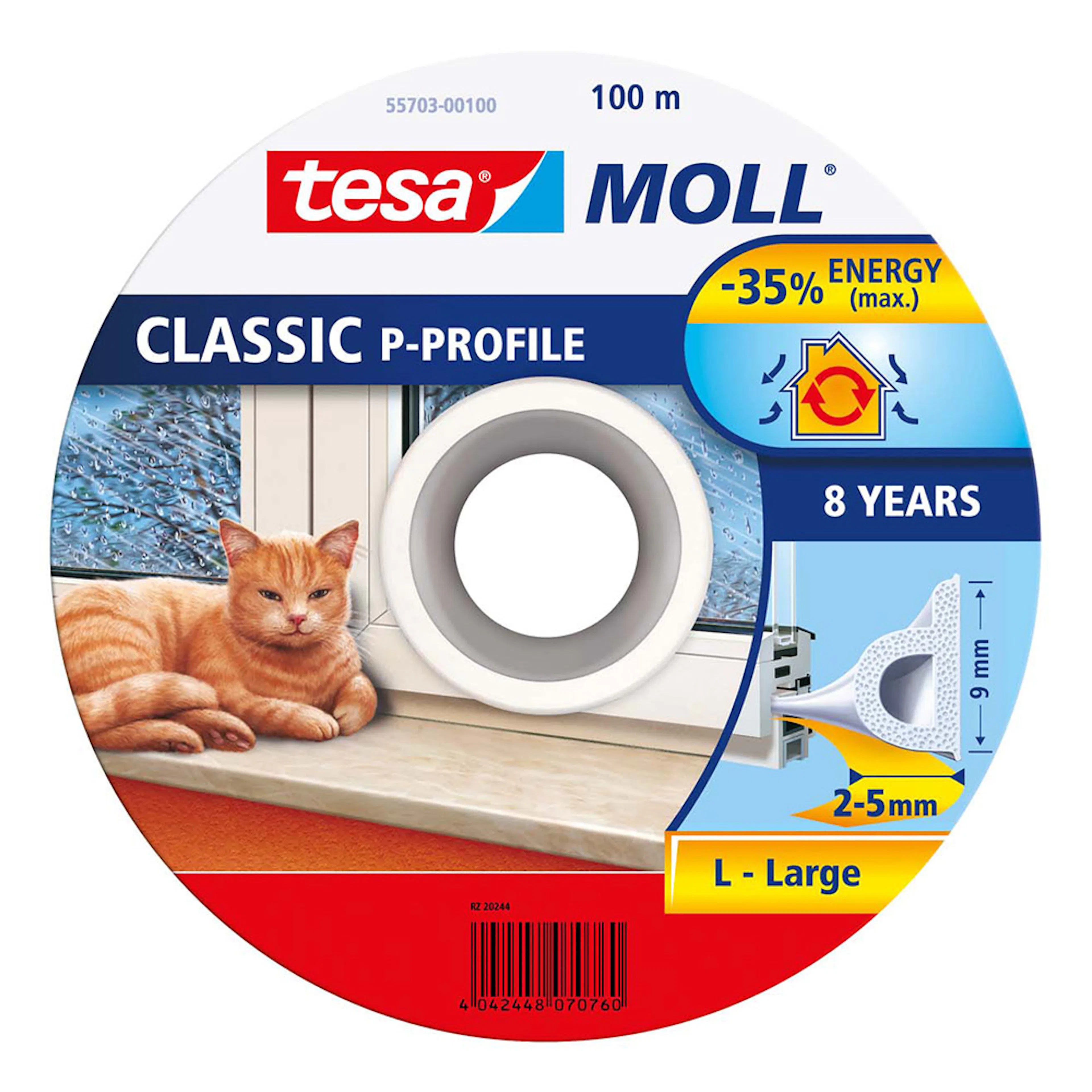 Tetningslist Vindu Tesa P-list Hvit 100 m