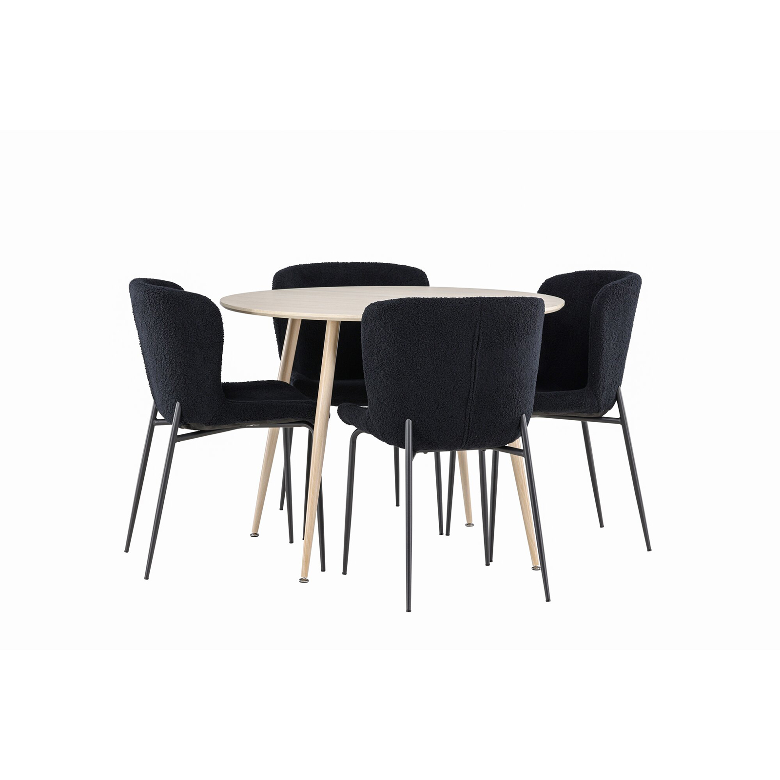 Spisegruppe Venture Home Plaza Ø100 med 4 stk Modesto Stoler