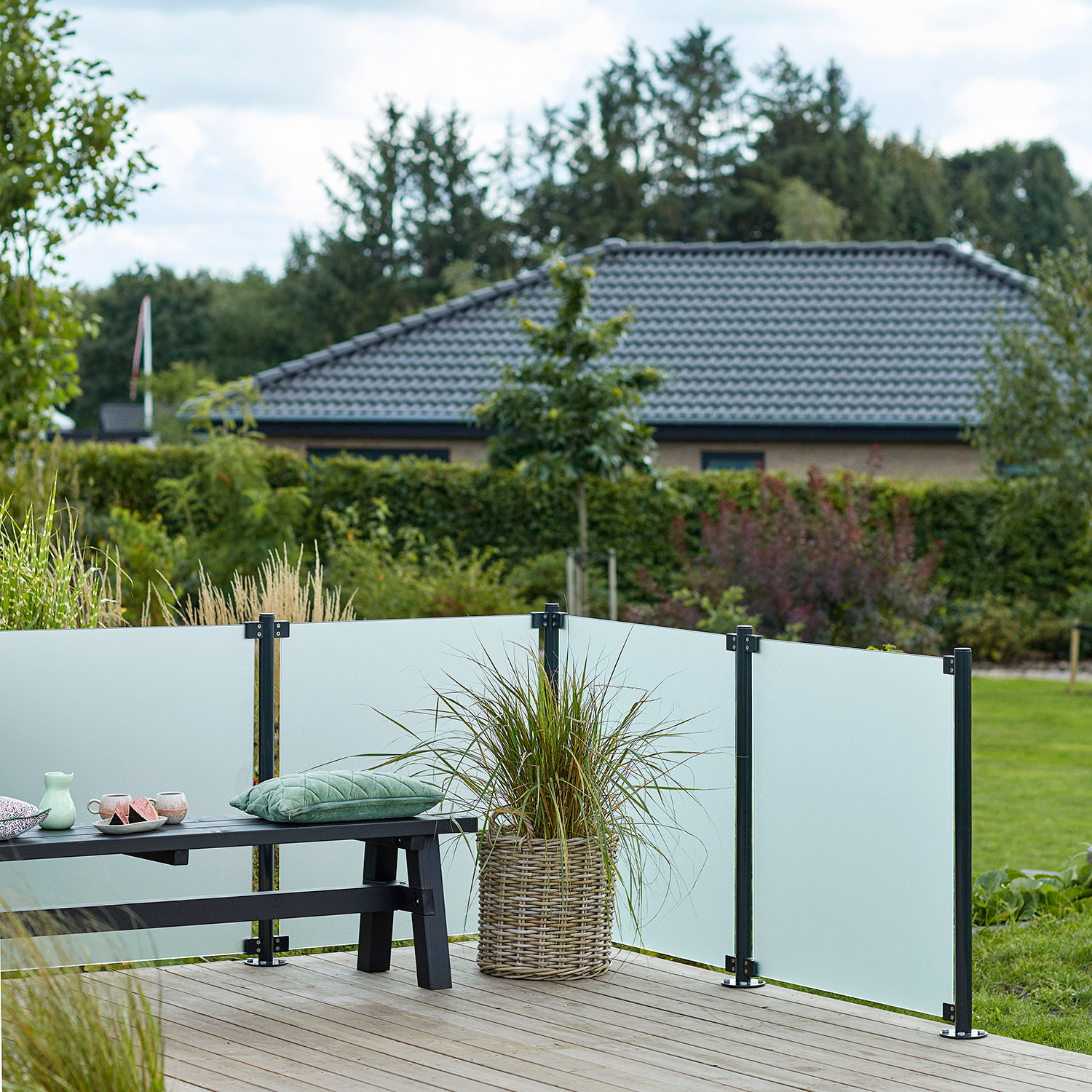 Glassrekkverk PLUS 90x91 Frostet