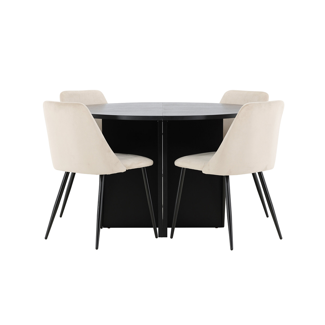 Spisegruppe Venture Home Strada Ø120 cm med 4st Night Spisestoler