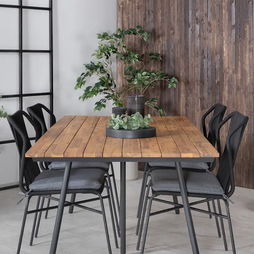 Spisegruppe Venture Home Chane med 4 Julle Stablebare Spisestoler