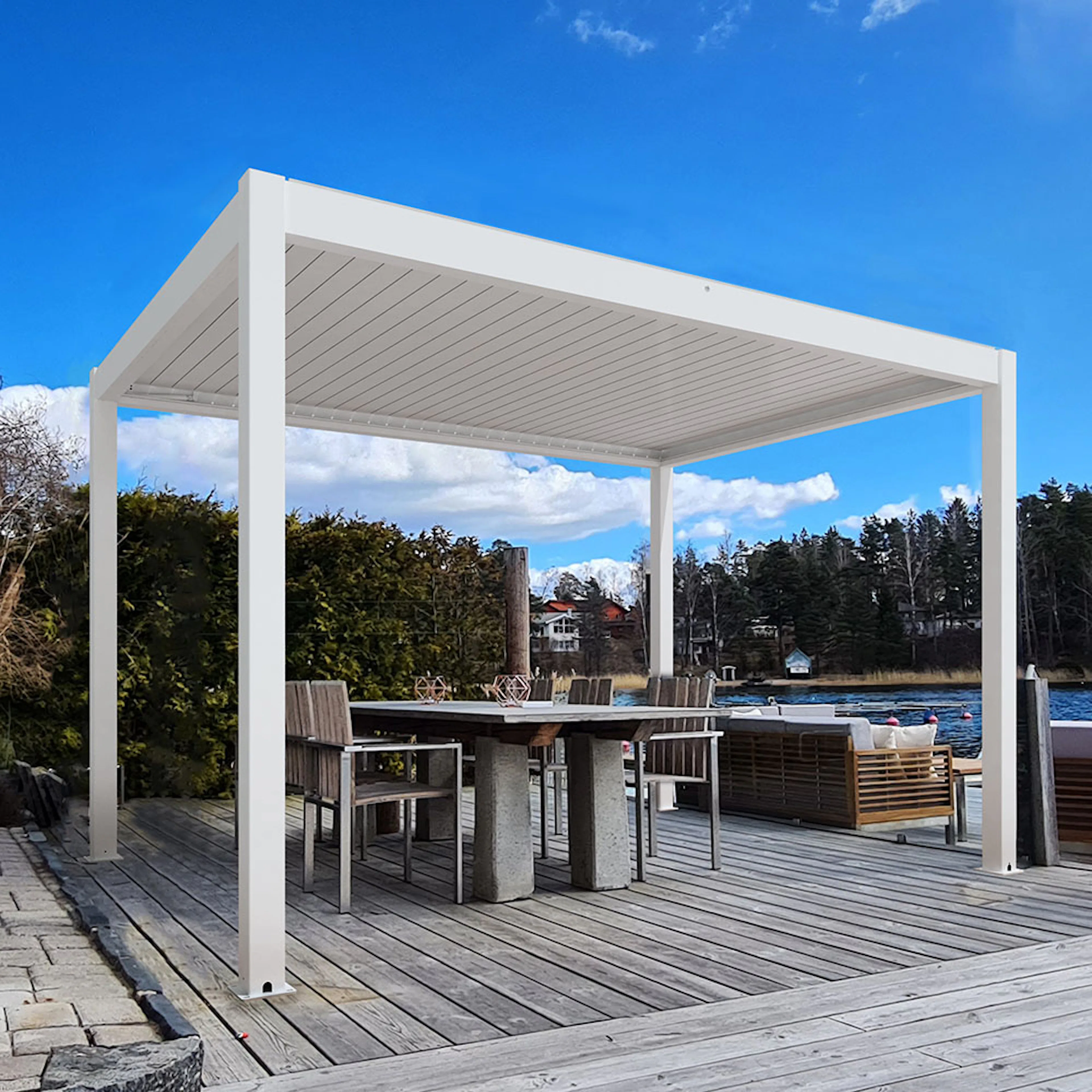 Pergola Metalcraft Motordrevet Lamelltak 3x4 m LED