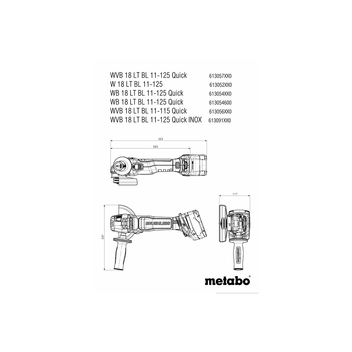 Combosett Metabo 18V BS + SSW + WBQ + BSA 2 X 10,0AH LIHD