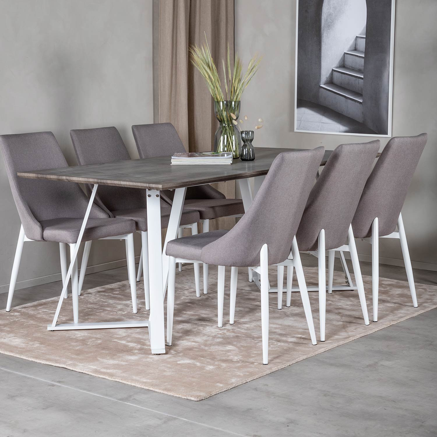 Spisegruppe Venture Home Madde med 6 Laura Stoler Polyester