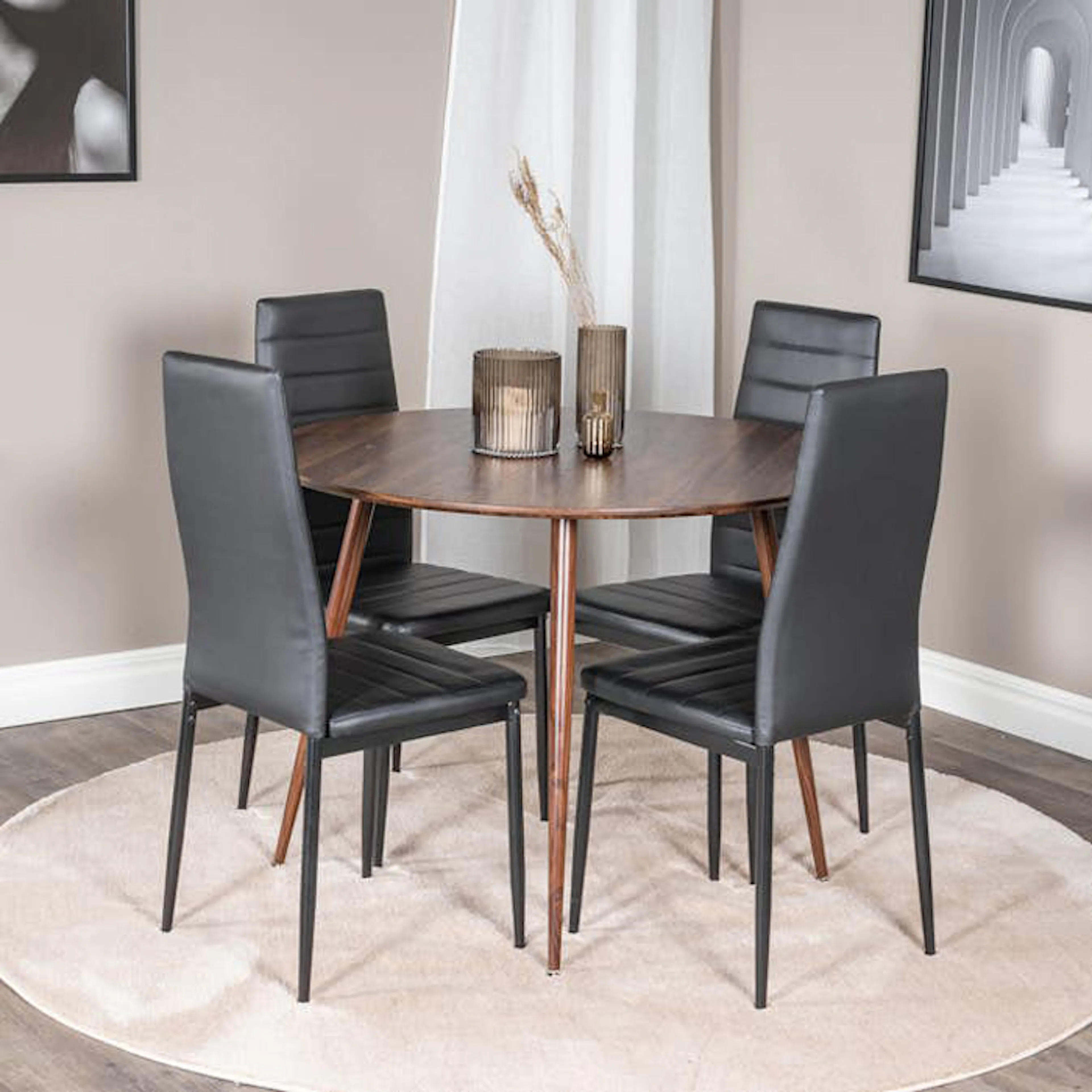 Spisegruppe Venture Home Plake med 4 Sly Stoler Rundt