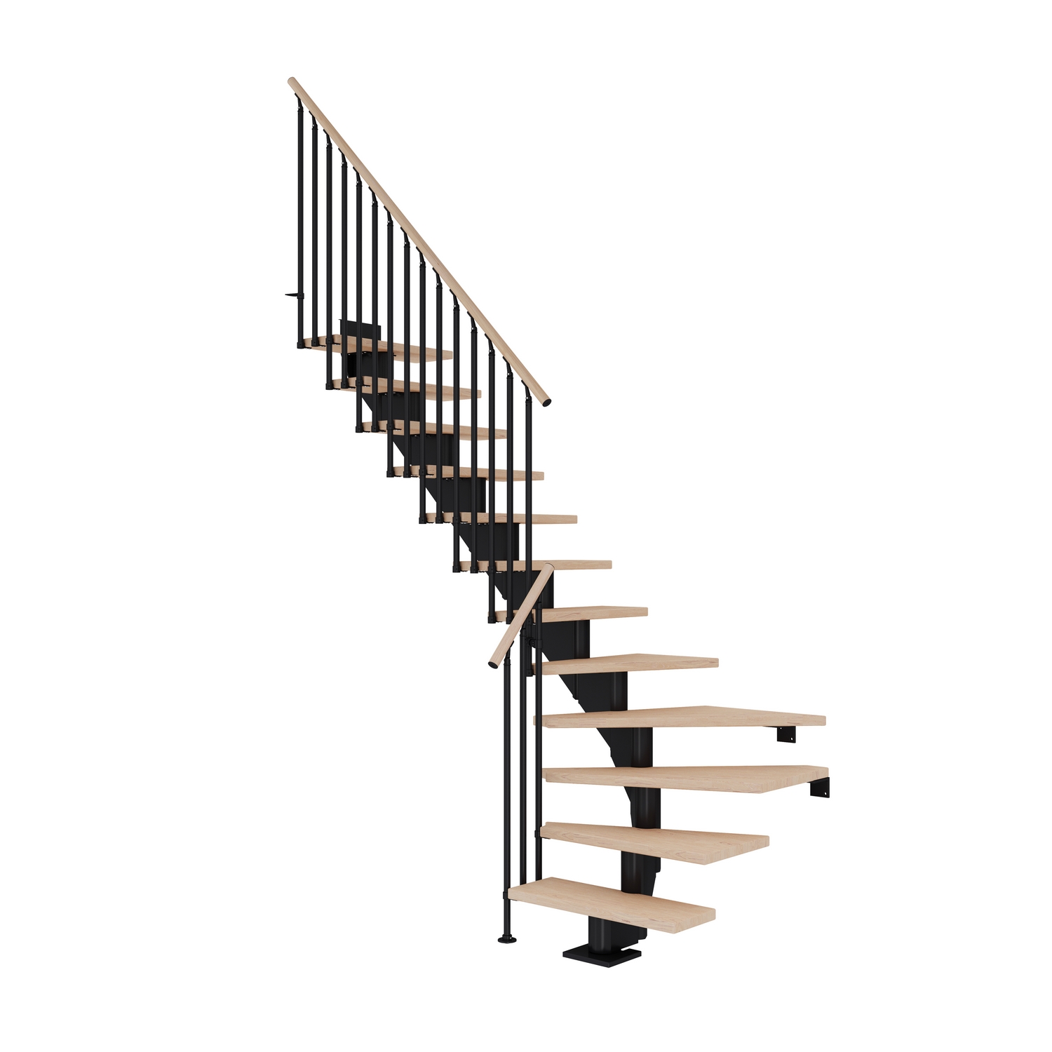 Plassbesparende Trapp Dolle Hamburg Eik Hvitoljet 1/4-Sving Classic III