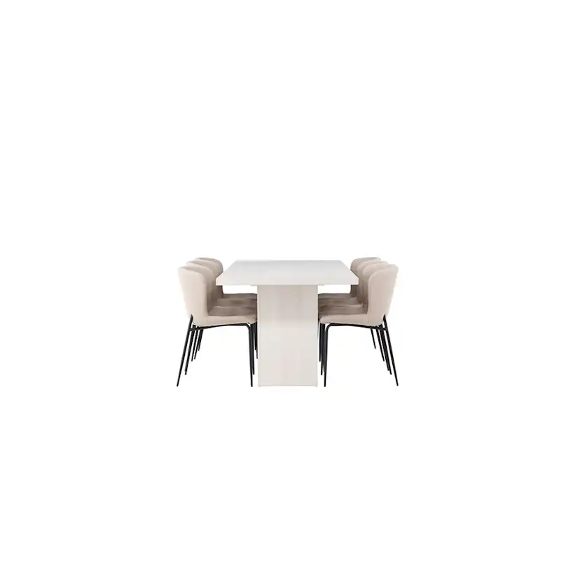Spisegruppe Venture Home Olga med 6 stk Modesto Stoler