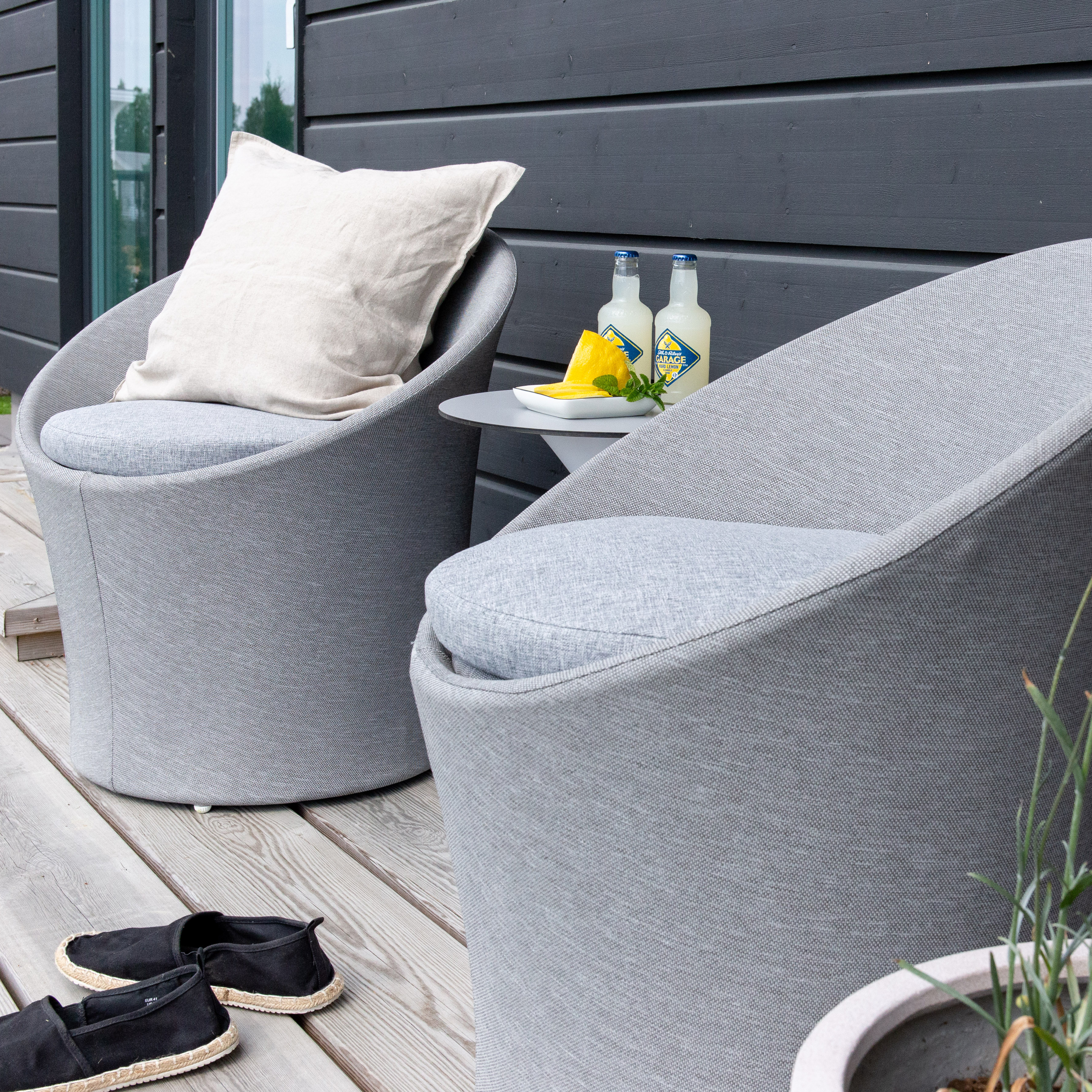 Spoga, Lounge Set, White, Grey Loungesett Venture Home Spoga