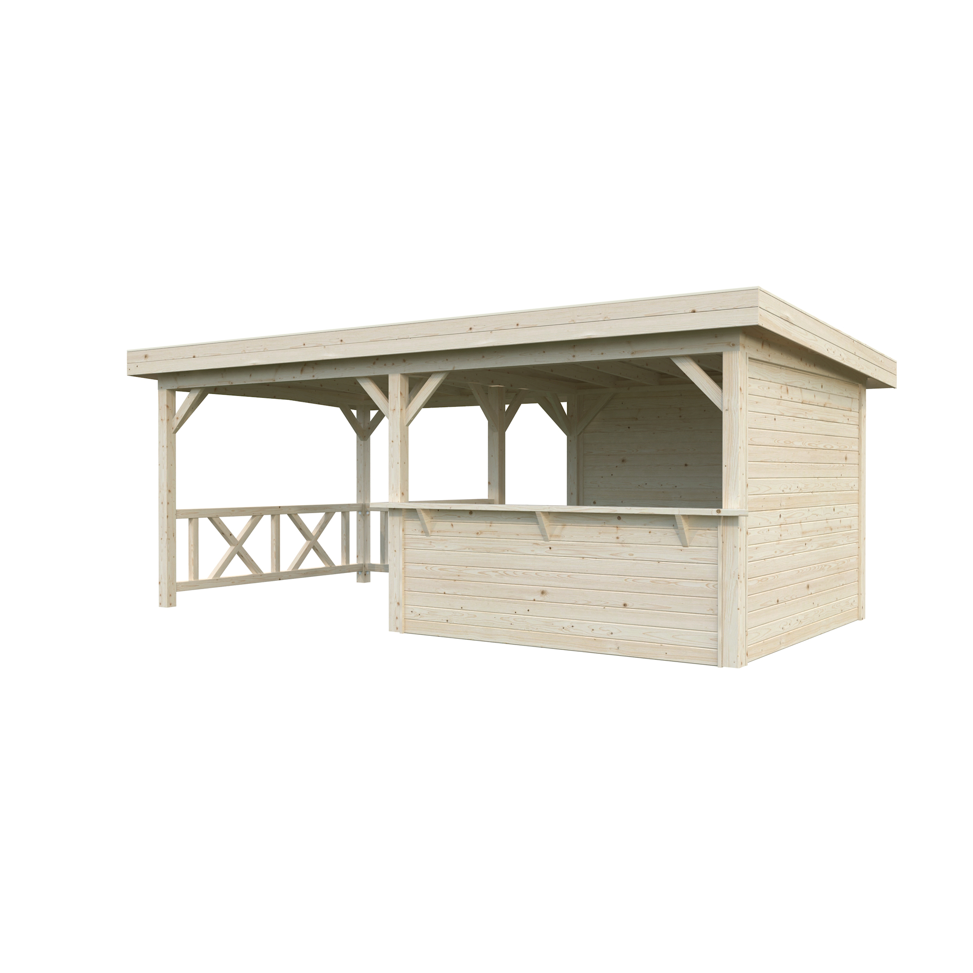 Lenna paviljong 16,6 m2 Set 310 Ubehandlet Tre