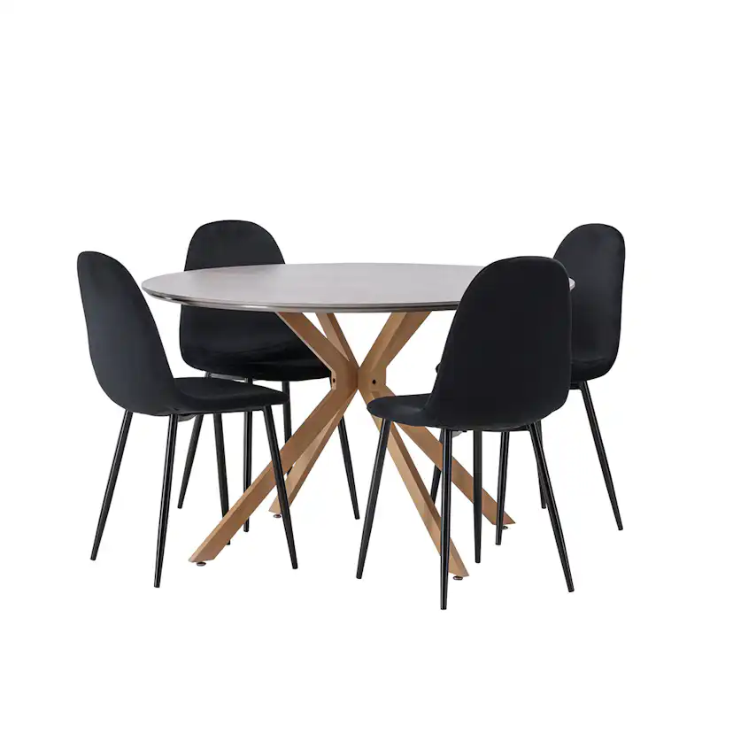 Spisegruppe Venture Home Piazza Ø120 cm med 4st Polar Spisestoler