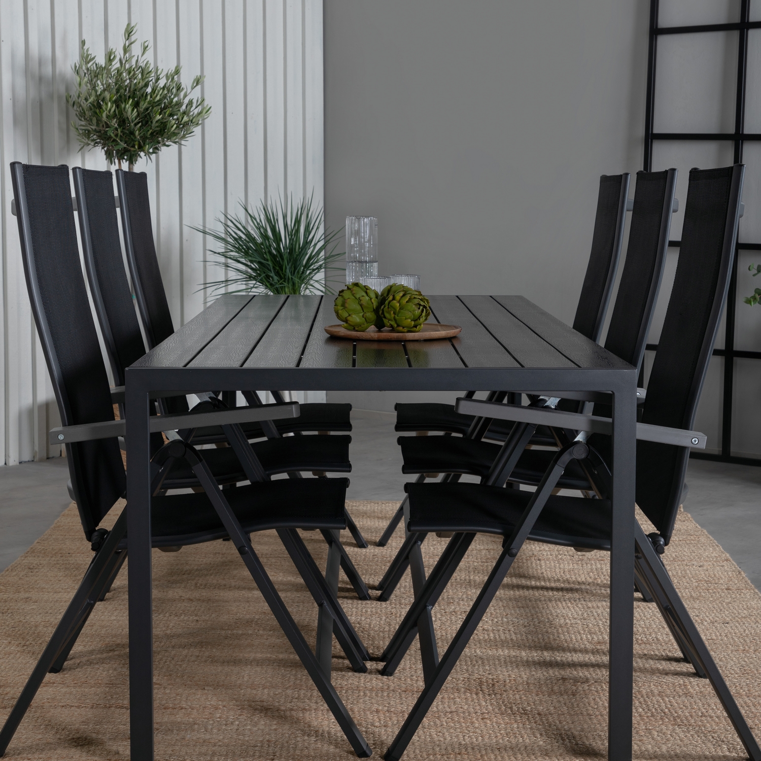 Spisegruppe Venture Home Bront med 6 Aleyna Posisjonsstoler