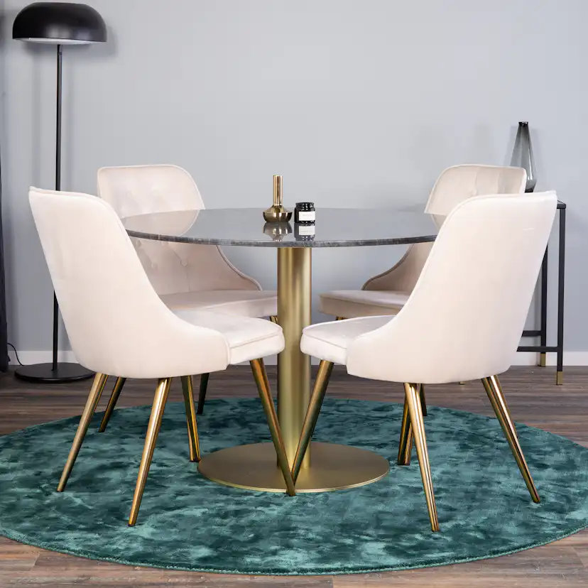 Spisegruppe Venture Home Estelle med 4 Vera Stoler Fløyel
