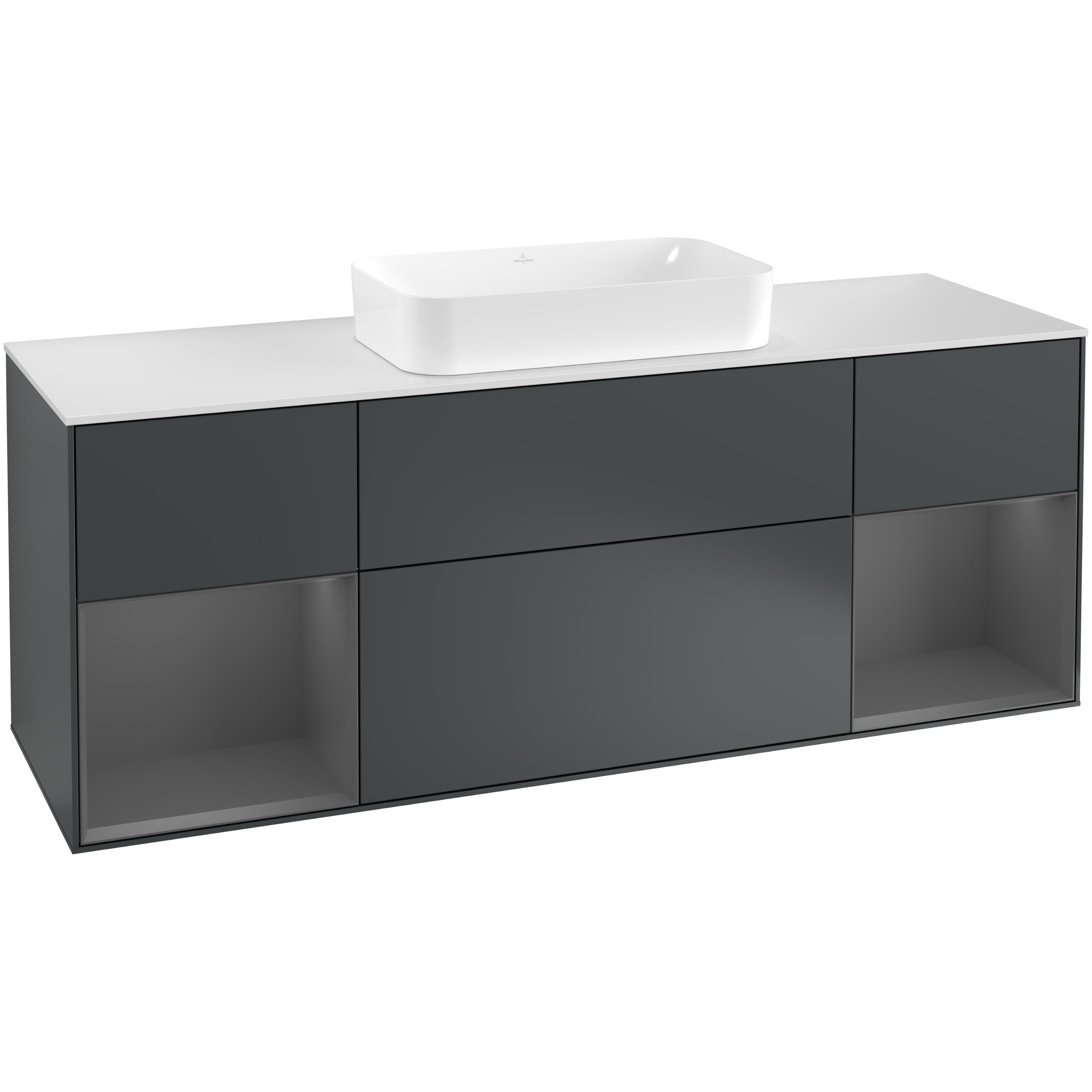 Tvättställsskåp Villeroy & Boch Finion med Två Hyllor och Bänkskiva för Fristående Tvättställ