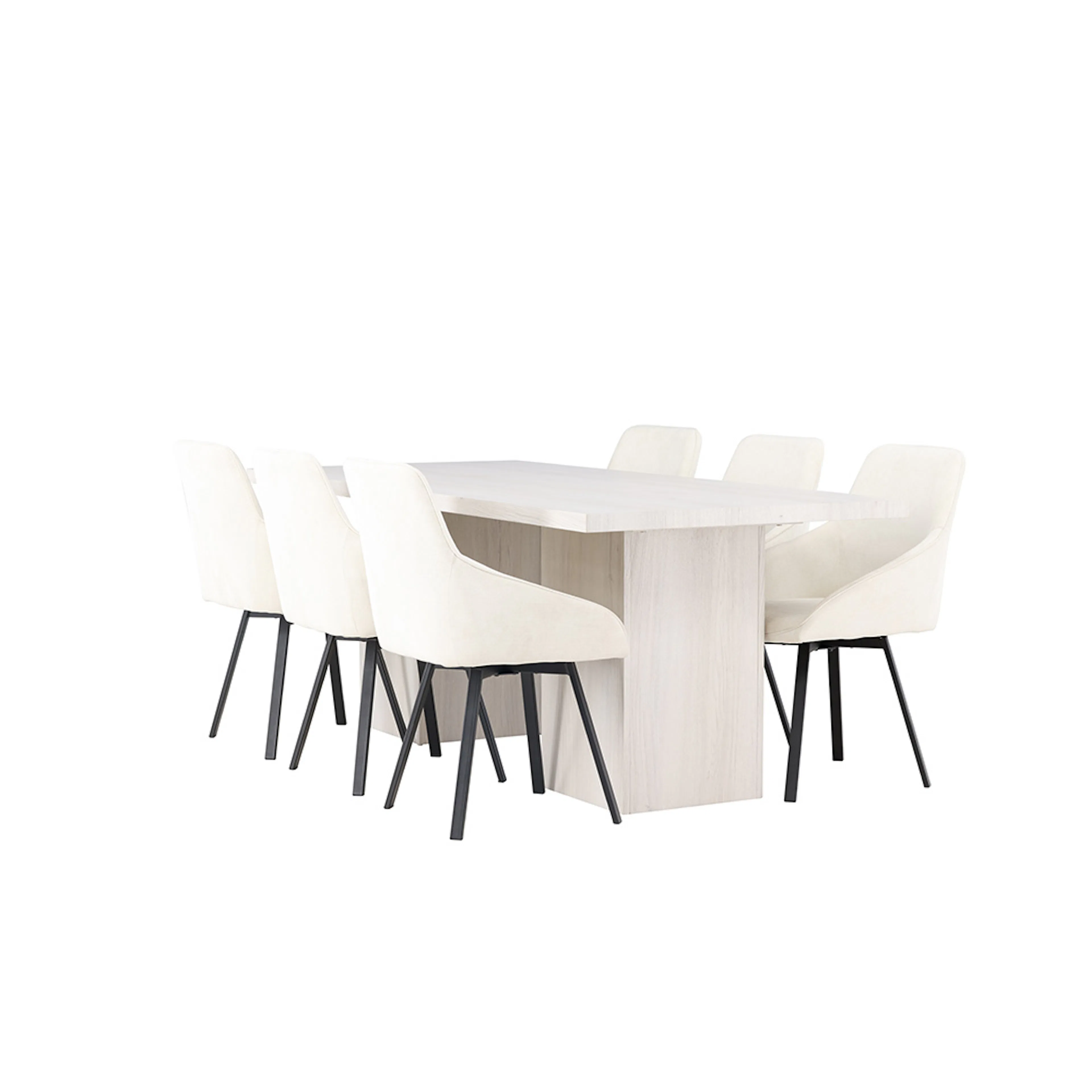 Matgrupp Venture Home Olga med 6 Rosie Stolar Hvit/Beige