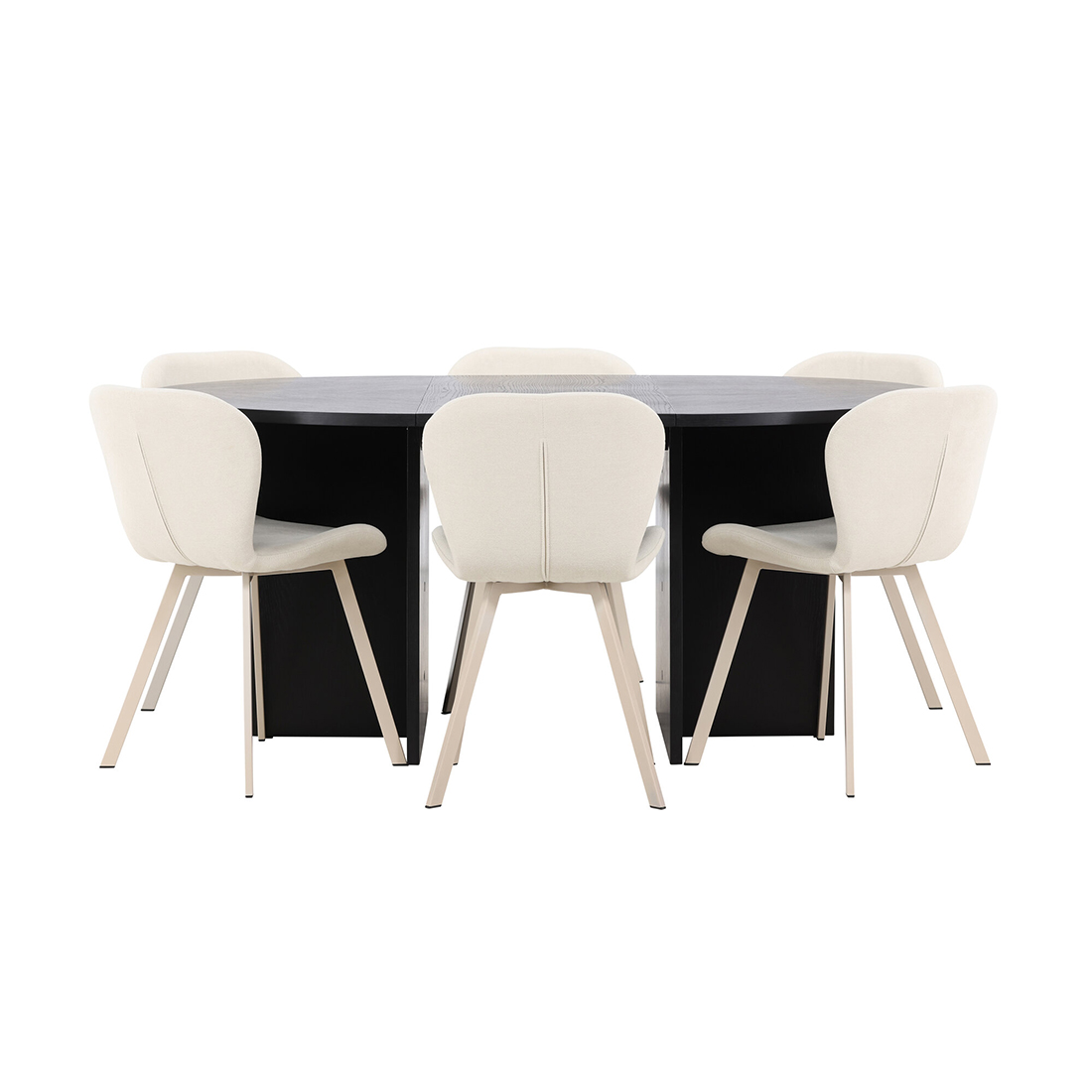 Spisegruppe Venture Home Strada Ø120 cm med 6st Lilja Spisestoler