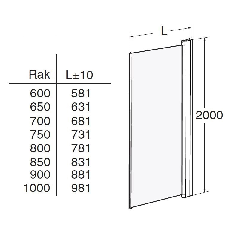 Duschdörr Contura Shower Space Rak SPNF